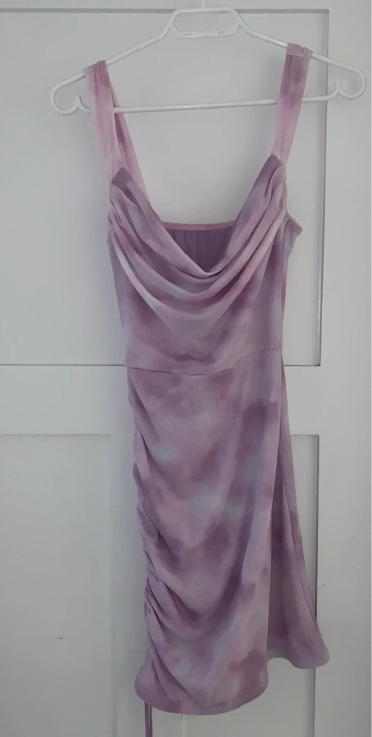 Tie Dye Mini Dress - Purple/White/Pink image indicator(5)