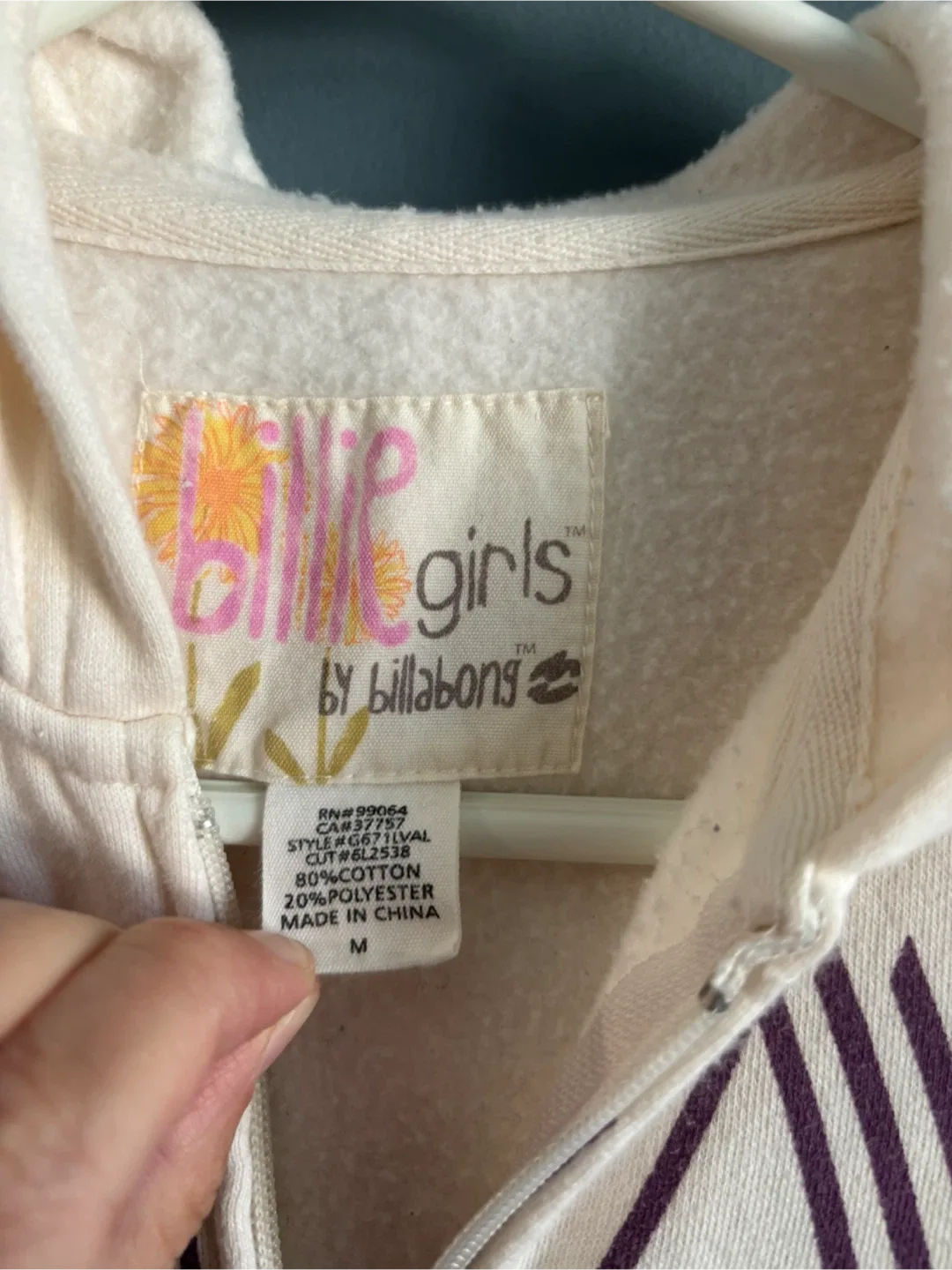 Billie Girls by Billabong Cream Hoodie - Size M image indicator(2)