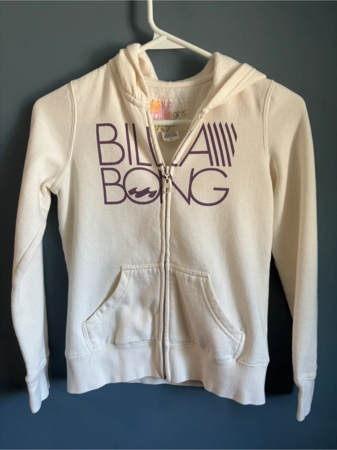 Billie Girls by Billabong Cream Hoodie - Size M thumbnail
