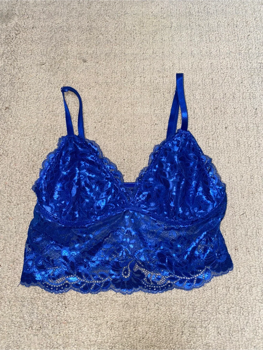 Royal Blue Lace Bralette / Crop Top thumbnail