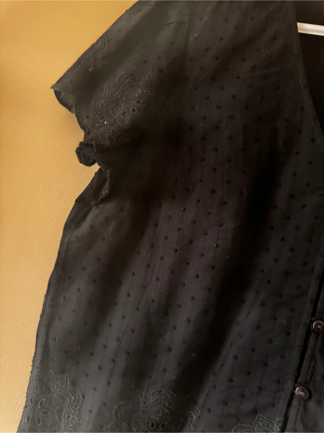 Black Button-Up Blouse - Size M - photo 4