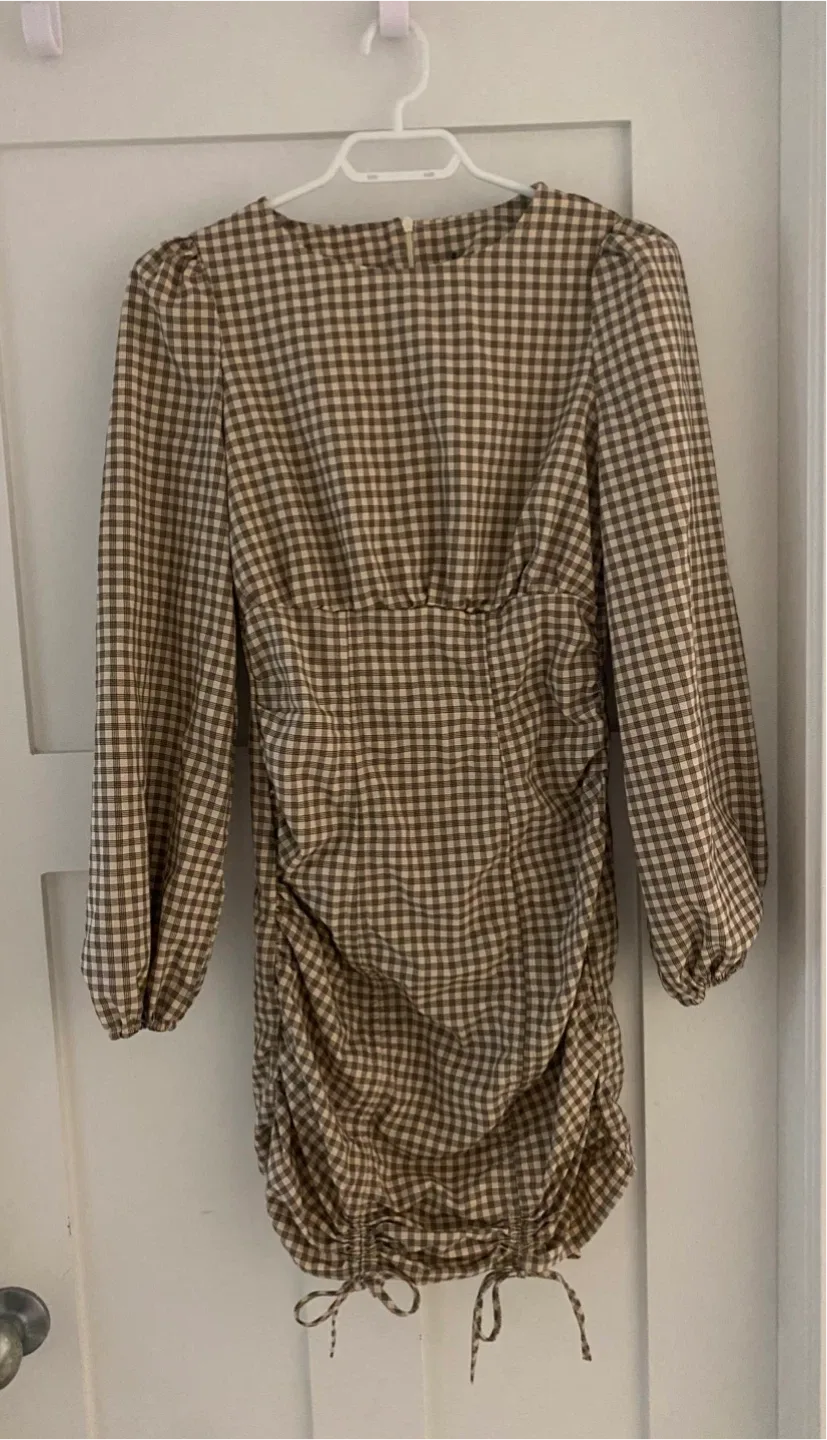 Long sleeve Checked Mini Dress thumbnail