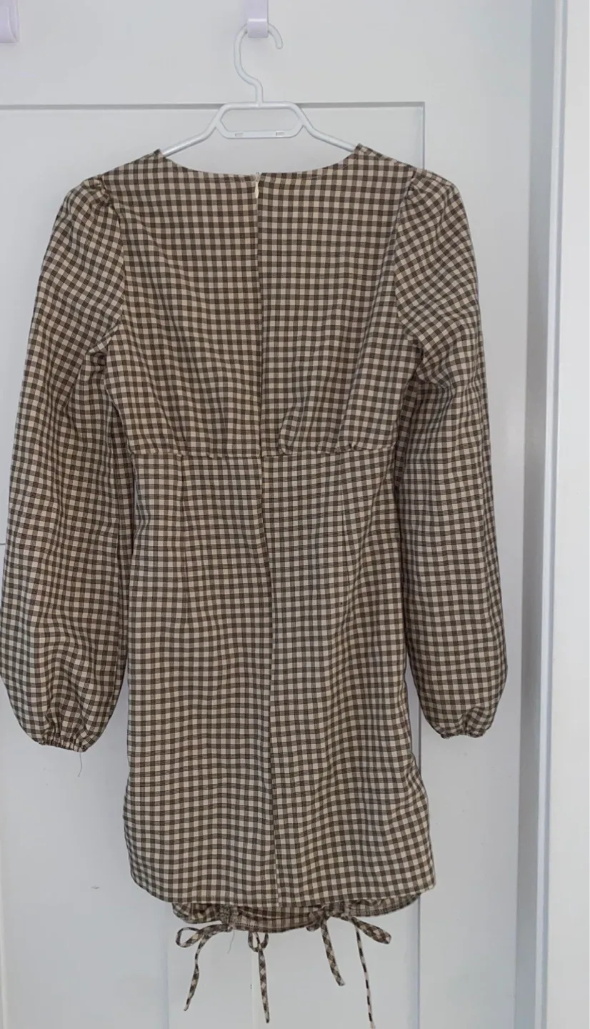 Long sleeve Checked Mini Dress image indicator(6)