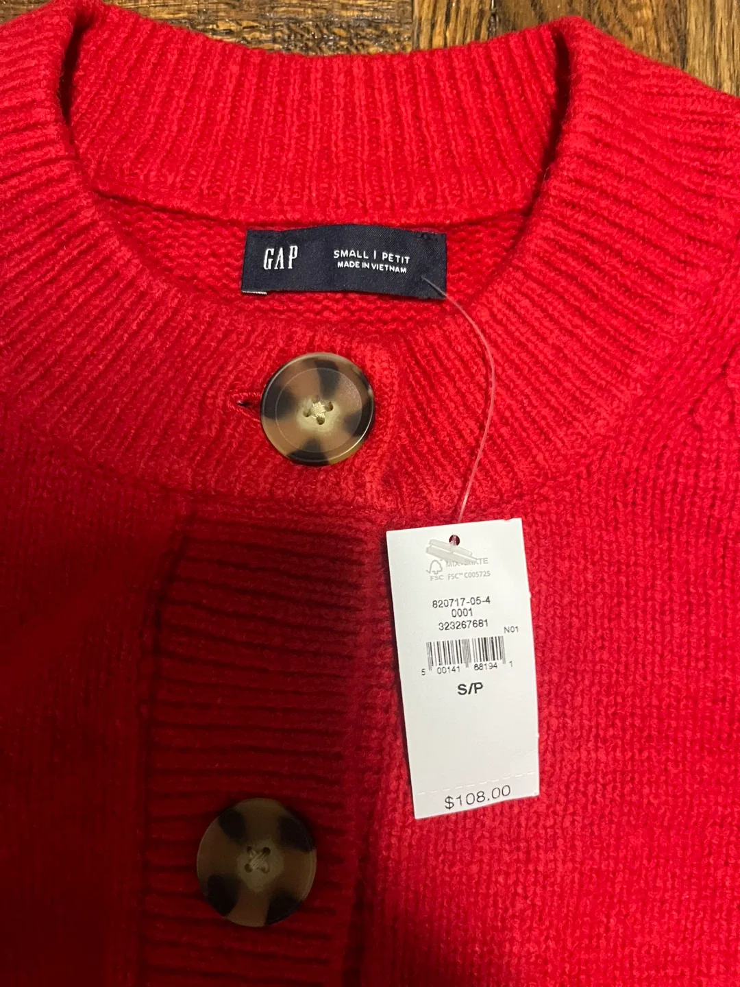 New Gap Red Cardigan - Small/Petite image indicator(2)