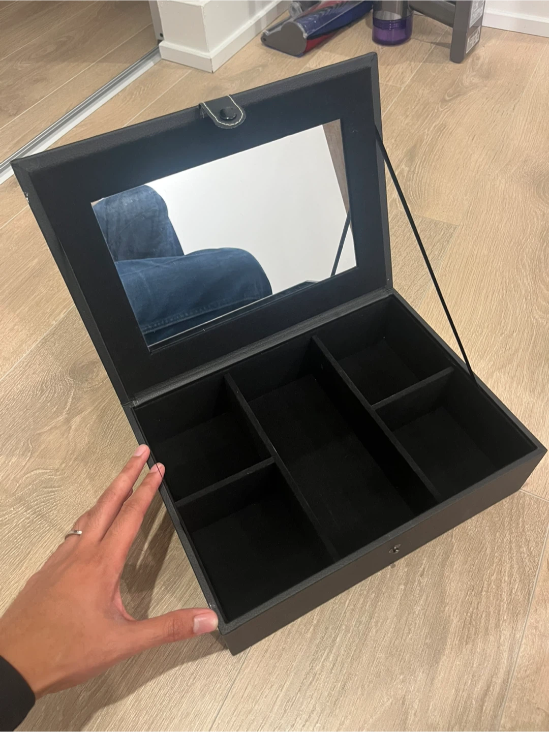 Black Jewellery Box with Mirror
