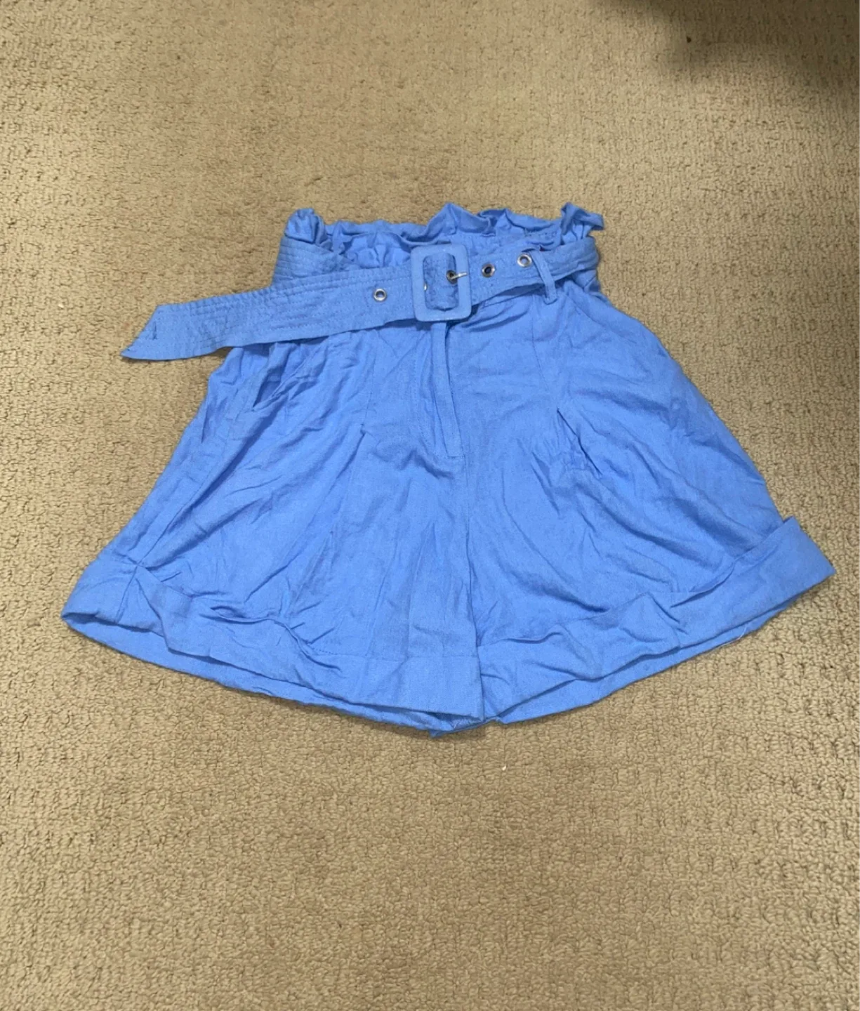 Blue Belted Shorts - Size XS thumbnail