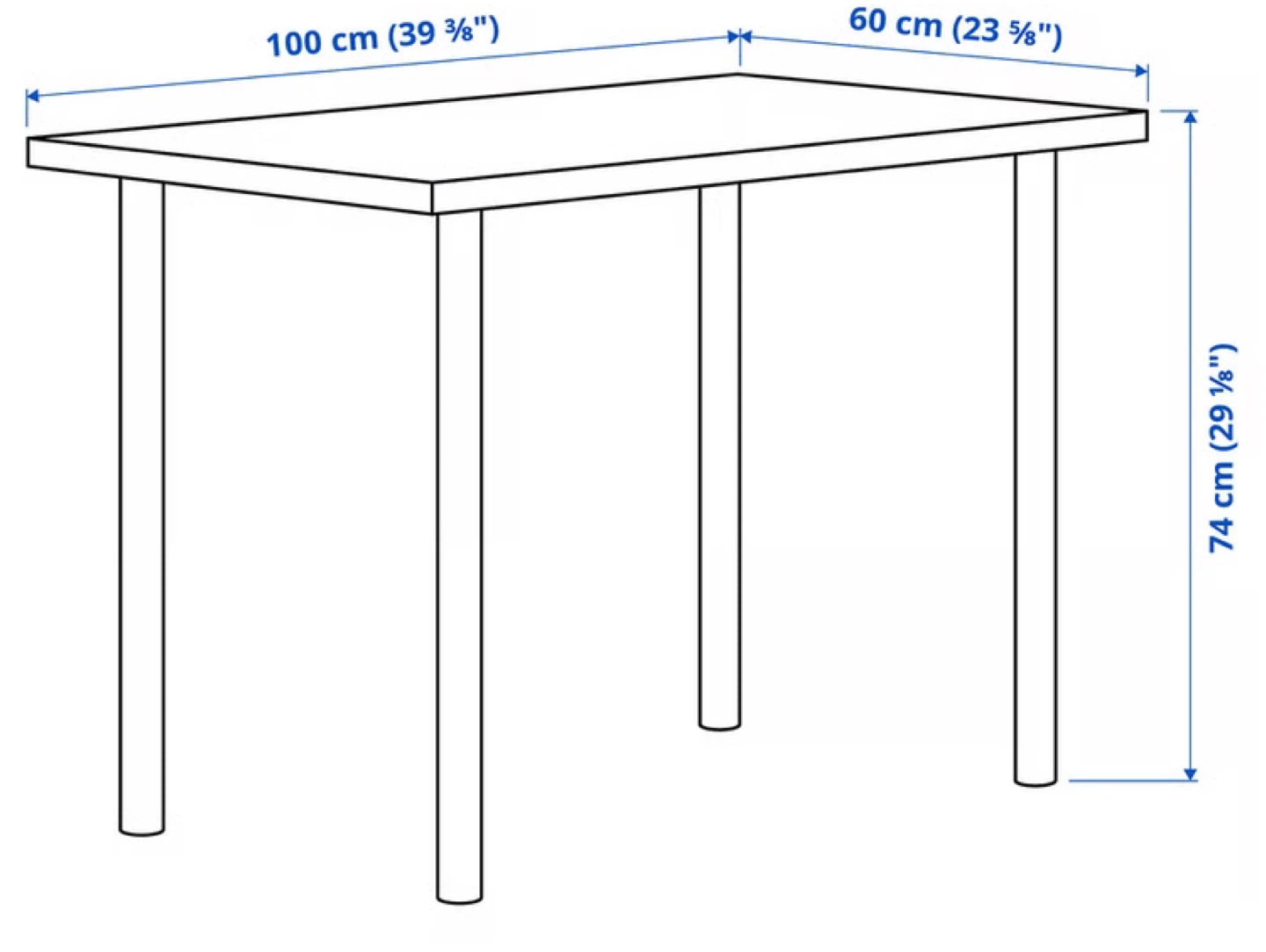 IKEA LINNMON / ADILS White Table 39 3/8" - photo 2