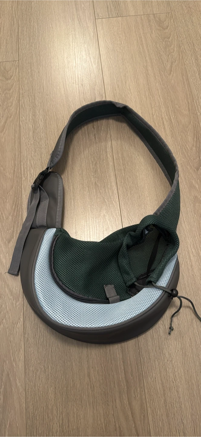 Small Pet Carrier Sling - Grey & Blue