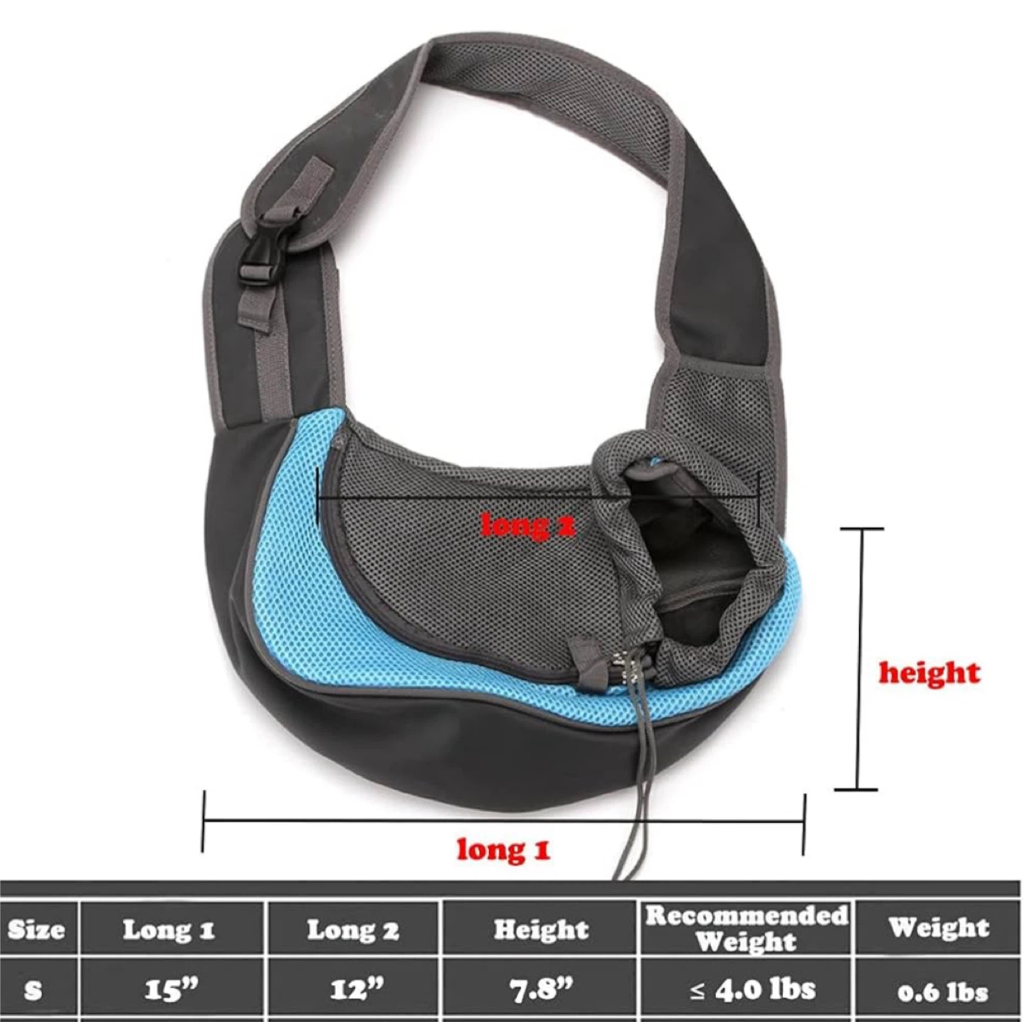 Small Pet Carrier Sling - Grey & Blue - photo 2