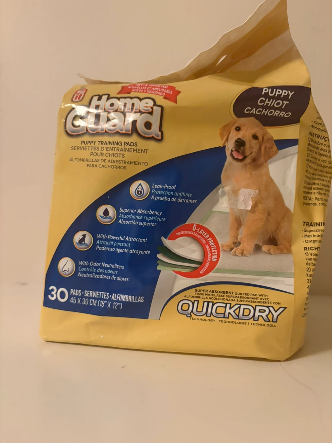 leak proof puppy training pads
