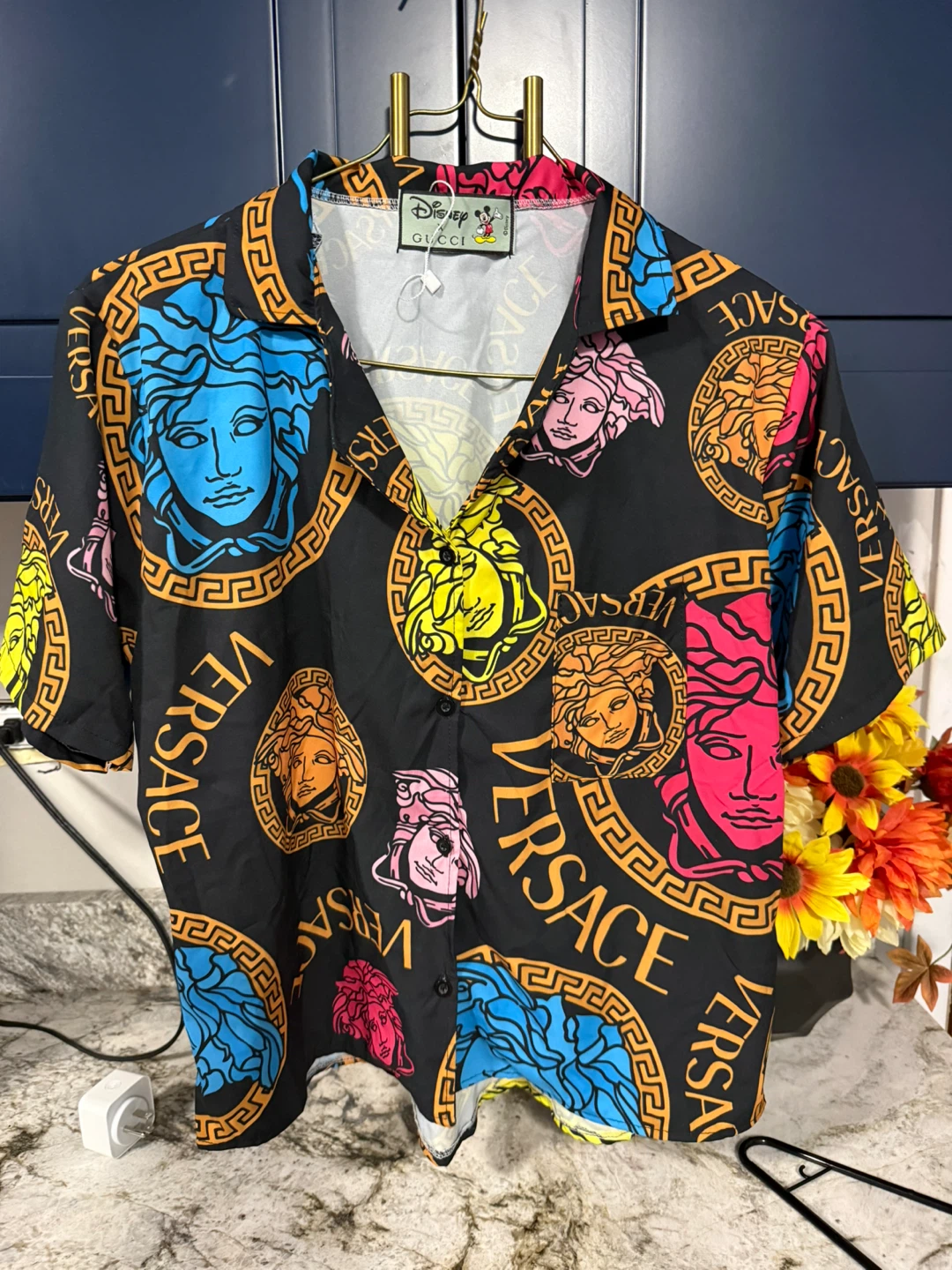 Versace Print Button-Down Shirt size M