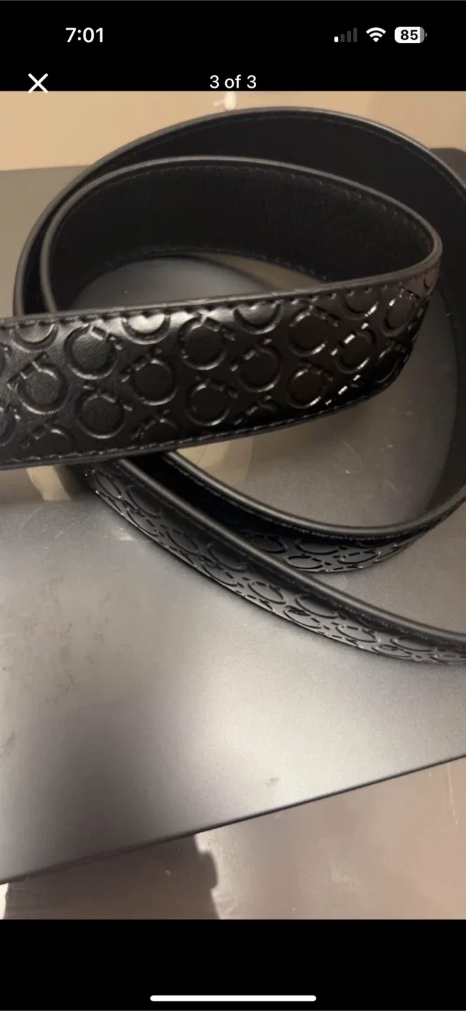 Salvatore Ferragamo Black Leather Belt image indicator(2)