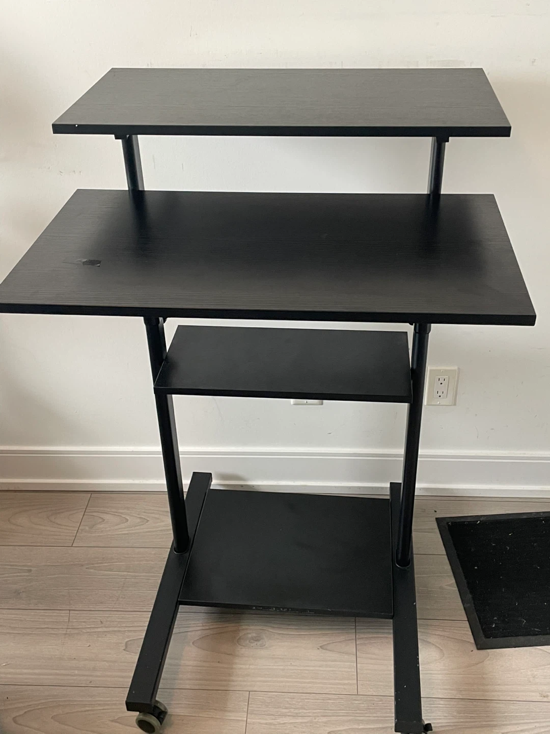 Black Rolling Adjustable Height Desk