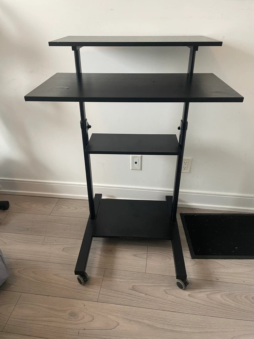 Black Rolling Adjustable Height Desk - photo 2