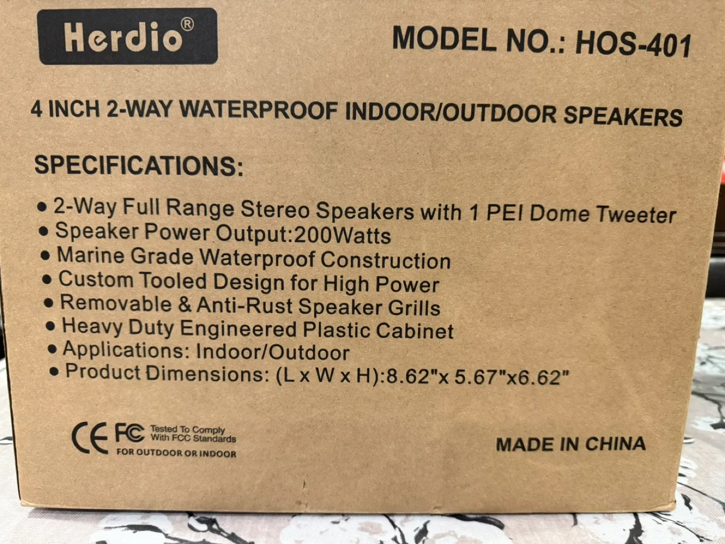 Herdio HOS-401 Waterproof Indoor/Outdoor Speakers image indicator(3)