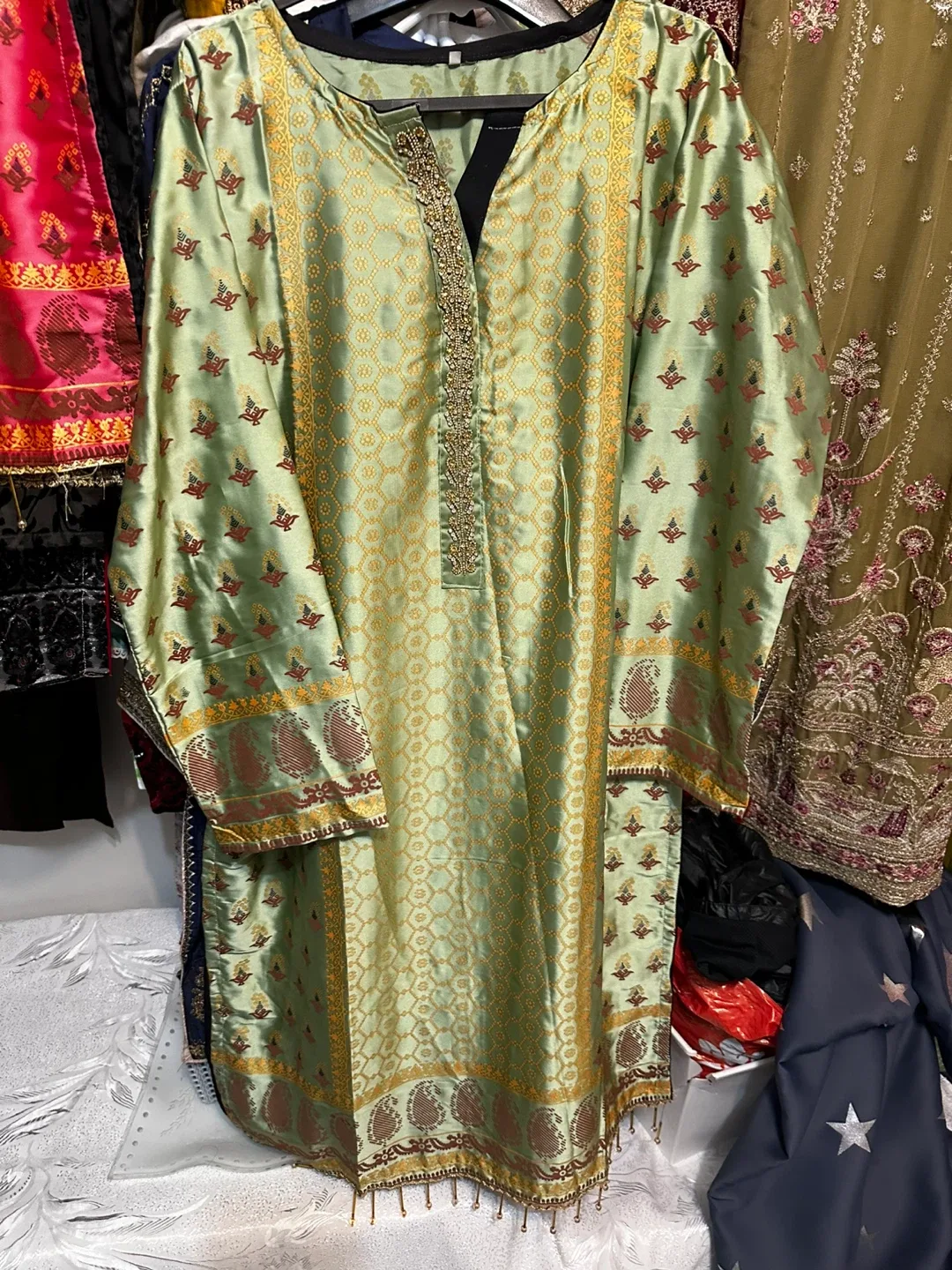 Silk Kurti with fine embroidery image indicator(2)