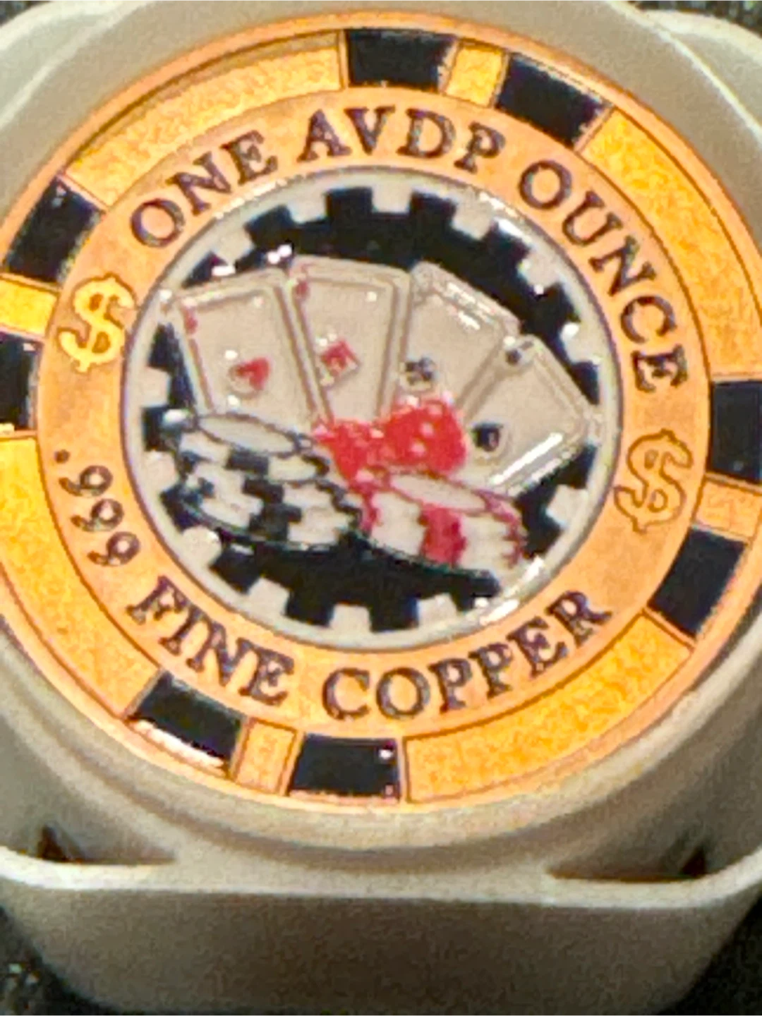 Las Vegas Neveda One AVDP Ounce .999 Colorized Fine Copper Mint - photo 2