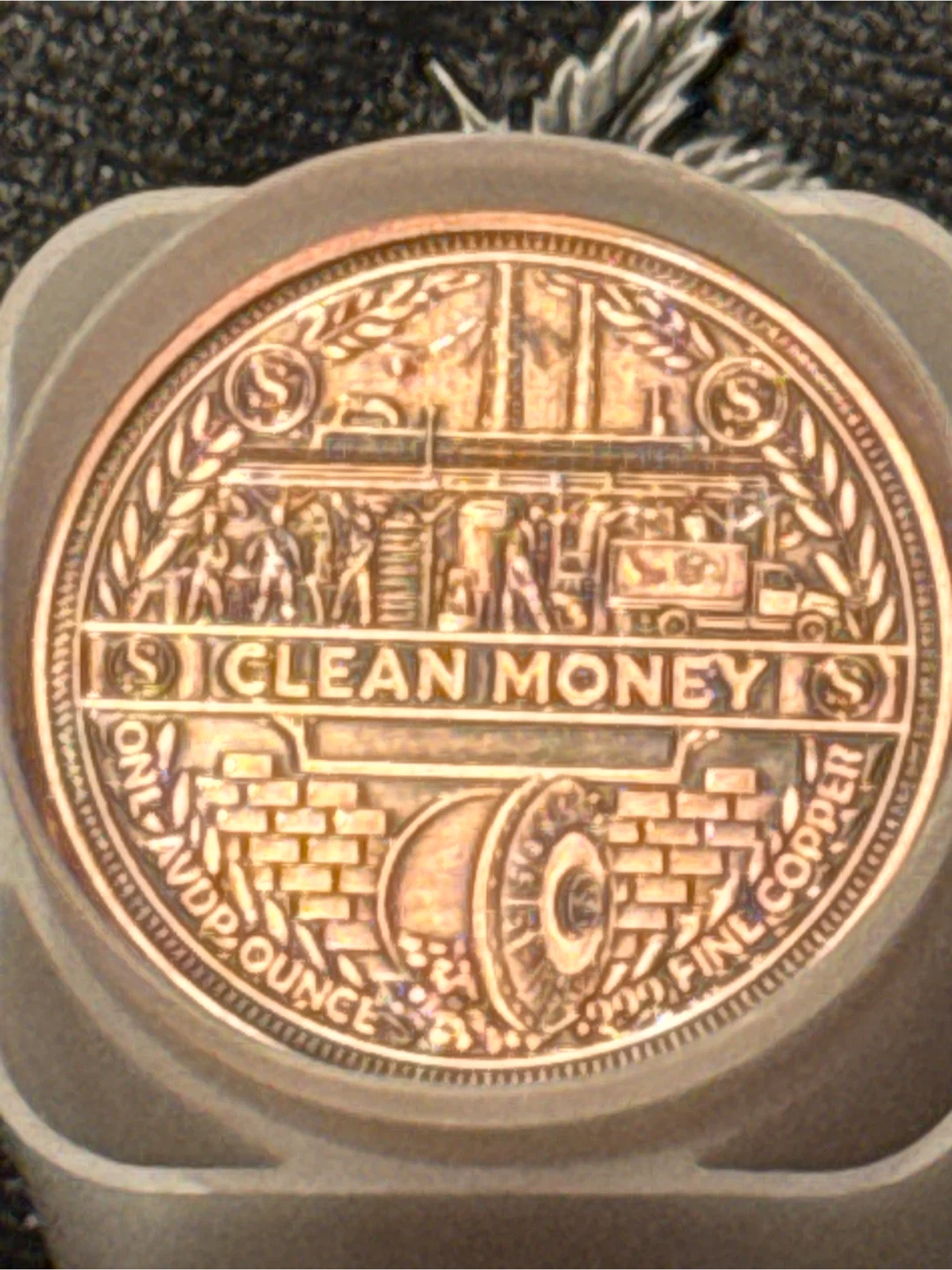 Dirty Hands Clean Money Copper Coin