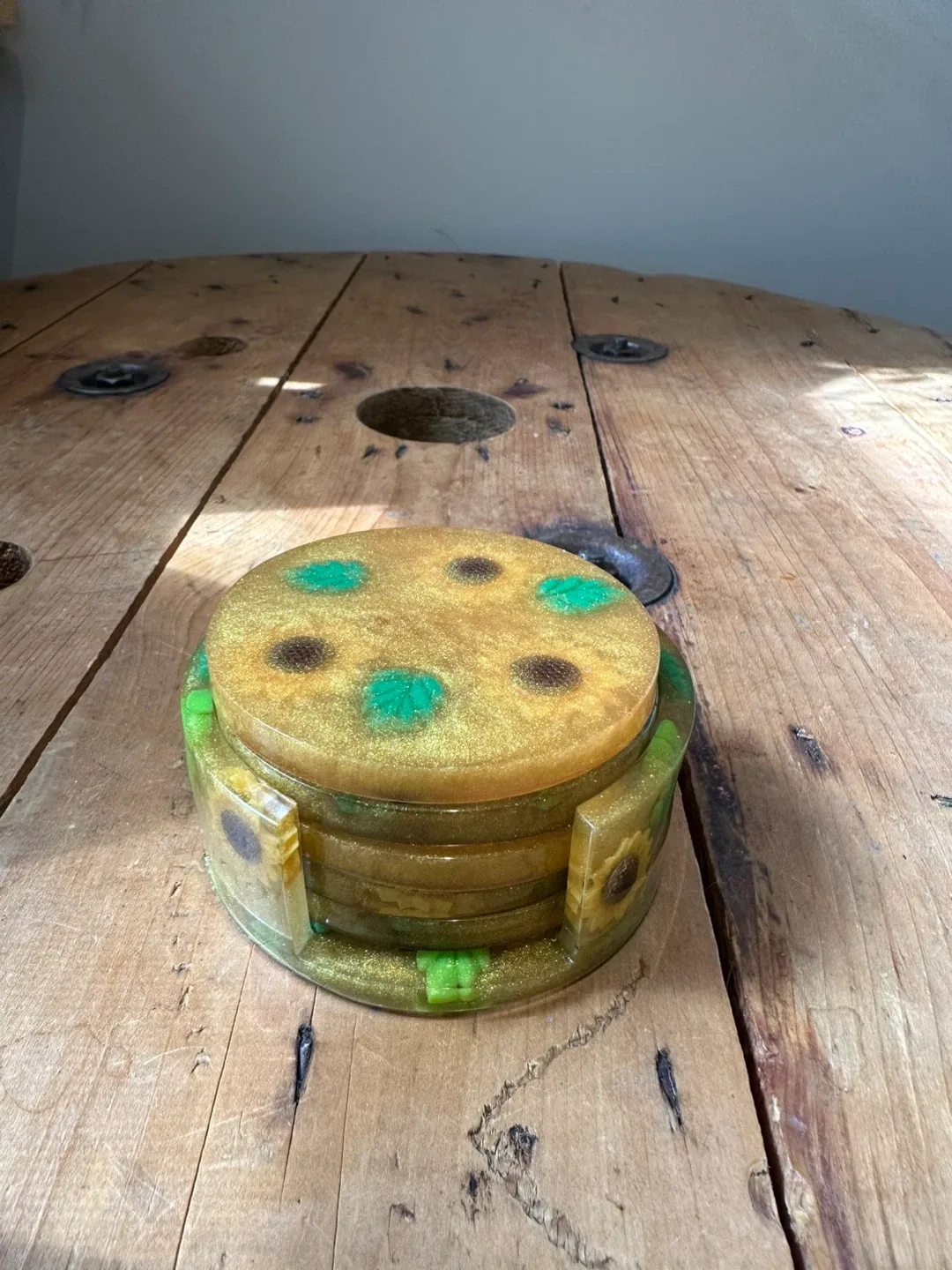 Handmade Resin Sunflower Coaster Set thumbnail