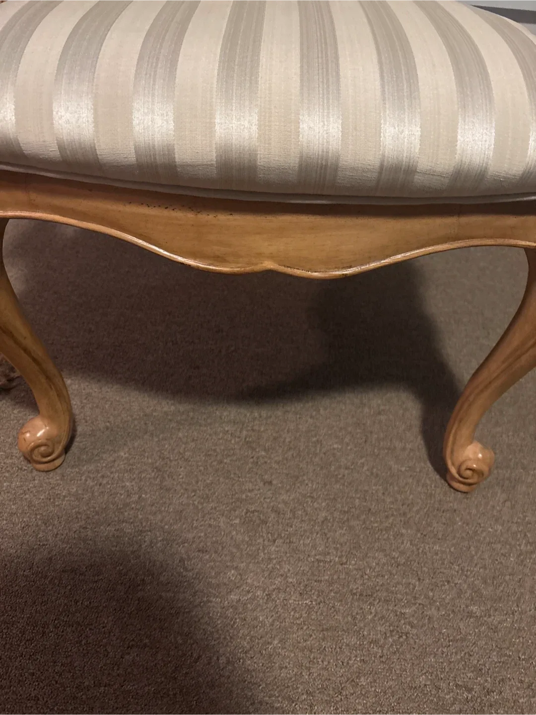 Upholstered Armchair - Striped Fabric- Reduced For Quick Sale image indicator(6)