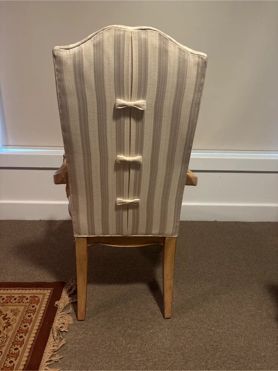 Upholstered Armchair - Striped Fabric- Reduced For Quick Sale image indicator(3)
