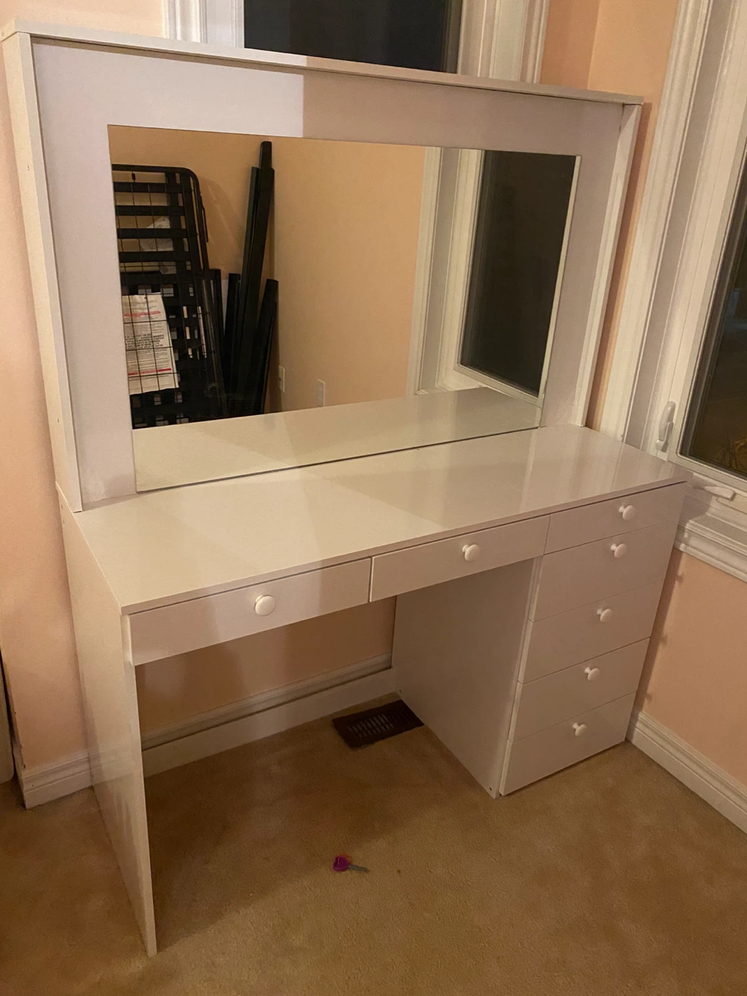 White Vanity Makeup Table with Mirror - photo 5