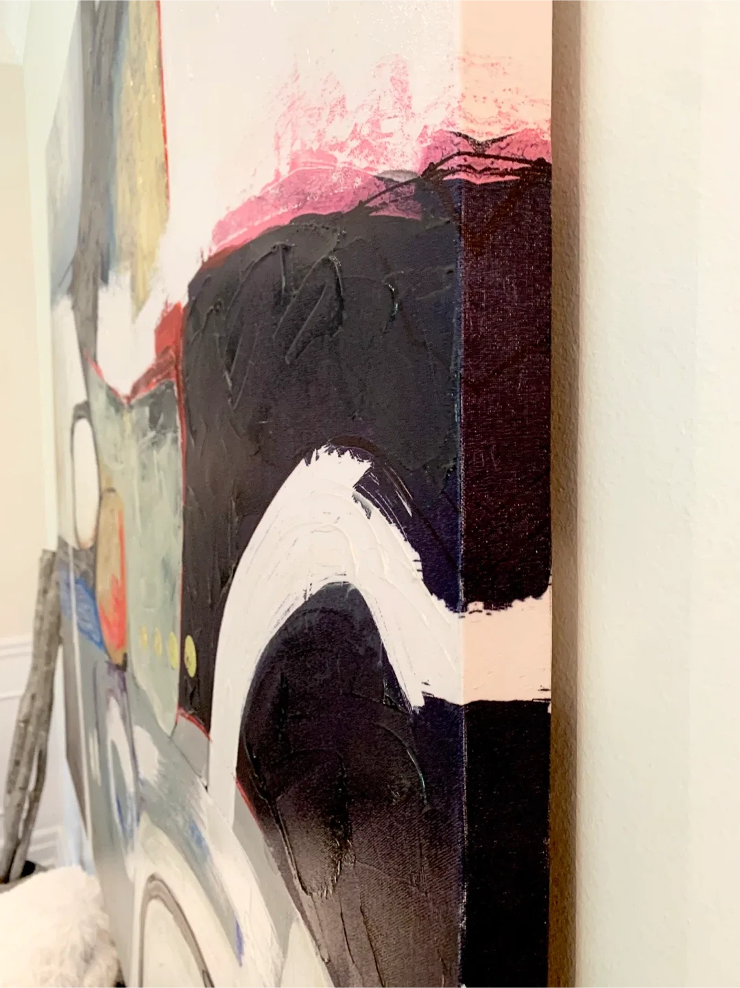 Abstract Painting on Canvas - red/black/blue/white/green image indicator(3)