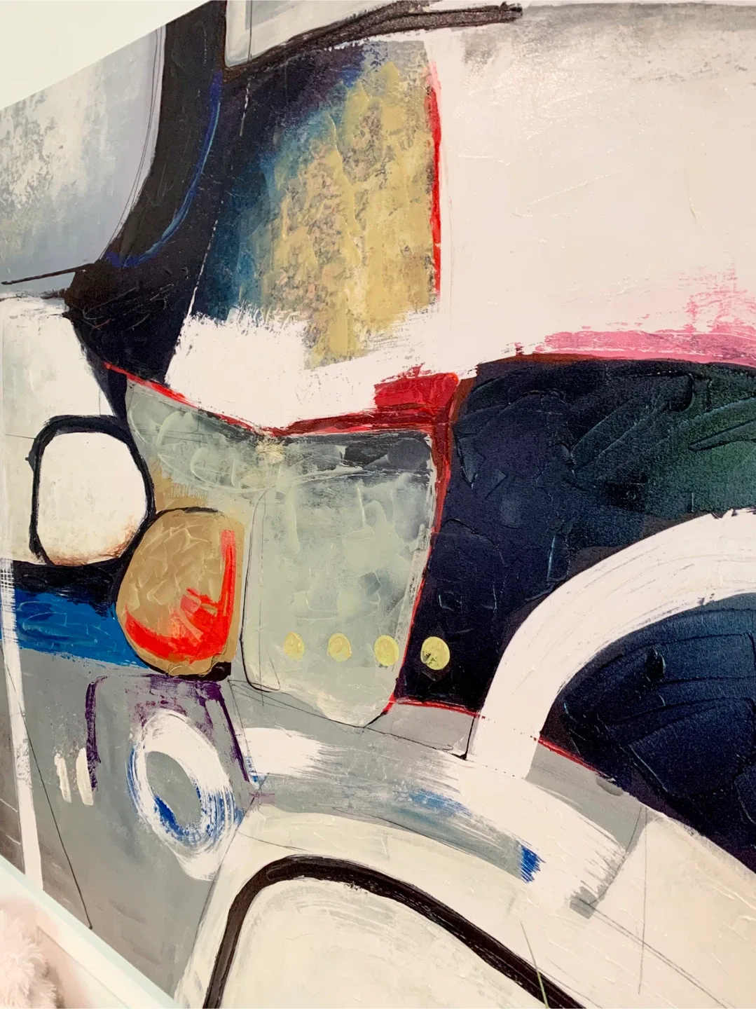 Abstract Painting on Canvas - red/black/blue/white/green image indicator(4)