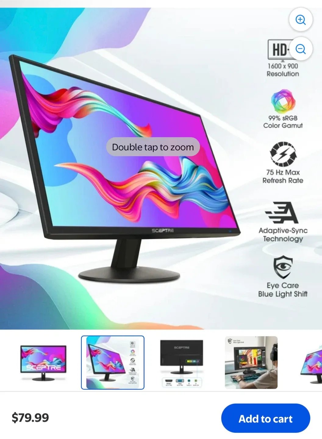 Sceptre 1600x900 20-Inch HDMI DVI VGA LED HD image indicator(2)