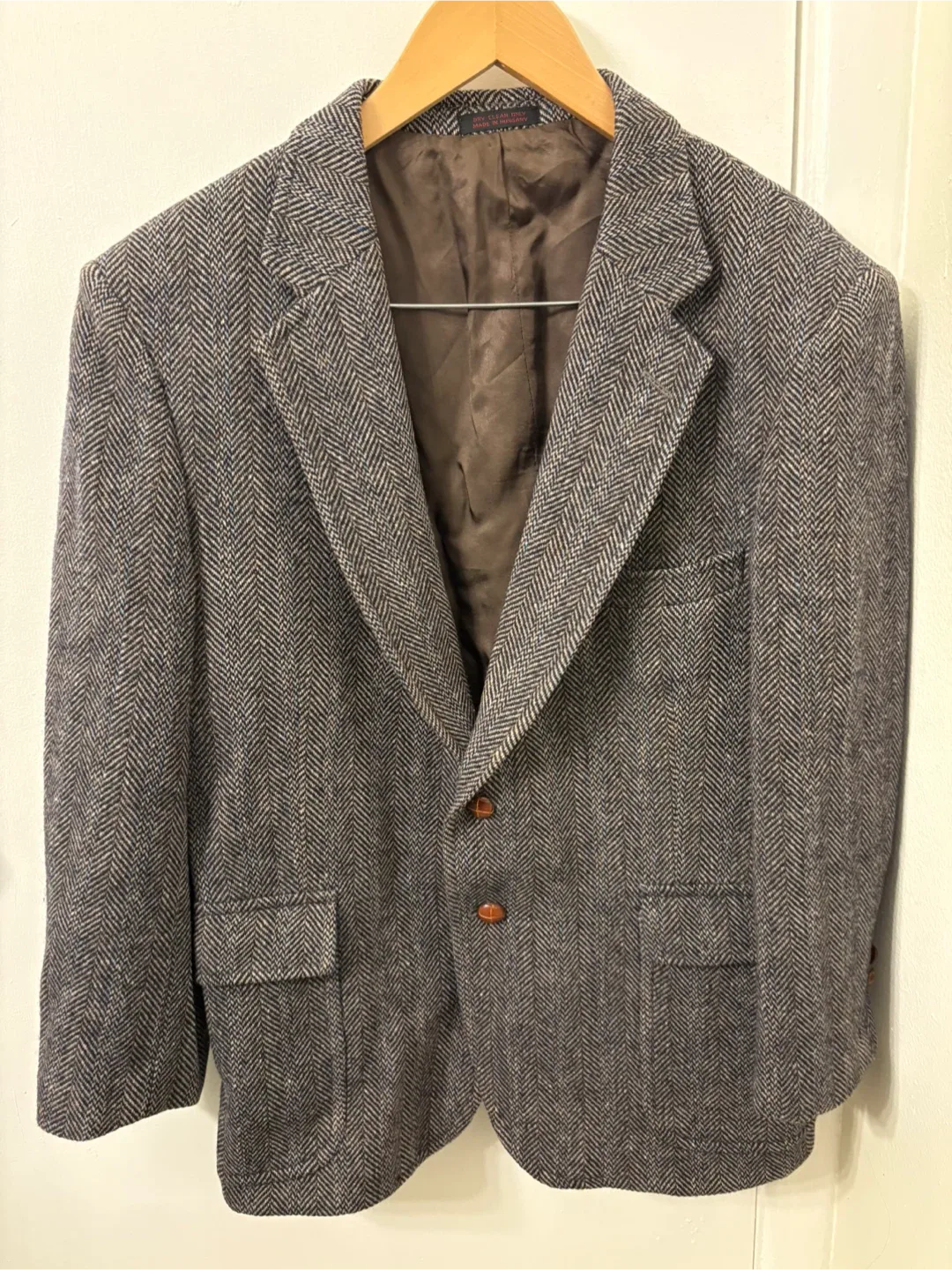 Vintage Herringbone Wool Blazer - Size 40/S thumbnail