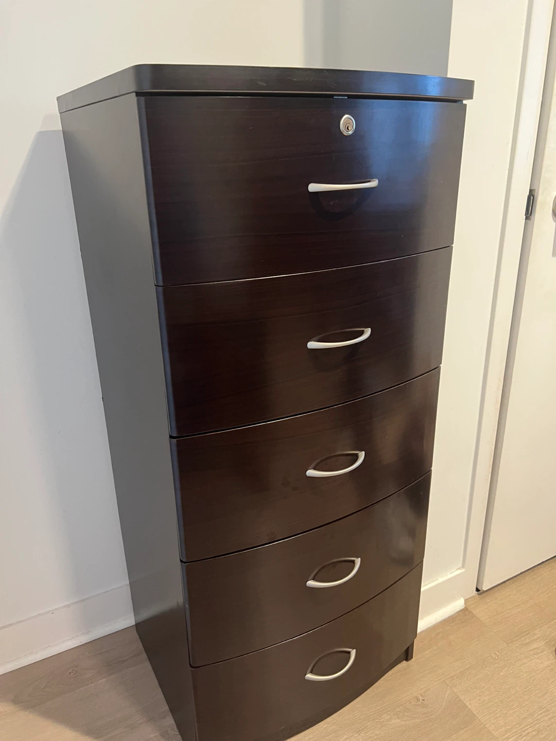 Dark Brown 5-Drawer Chest - photo 2