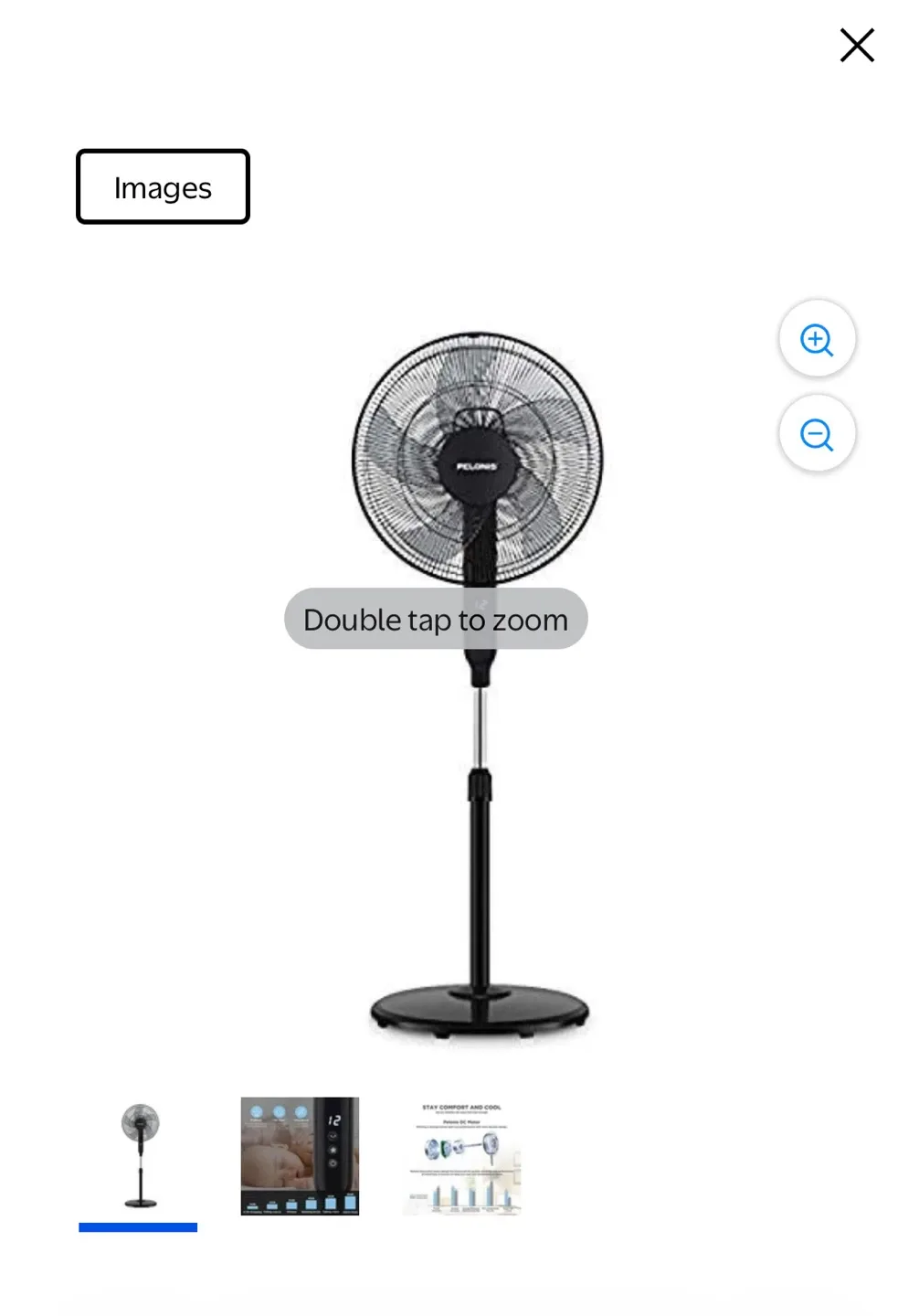 Pelonis DC Motor Stand Fan - Black thumbnail