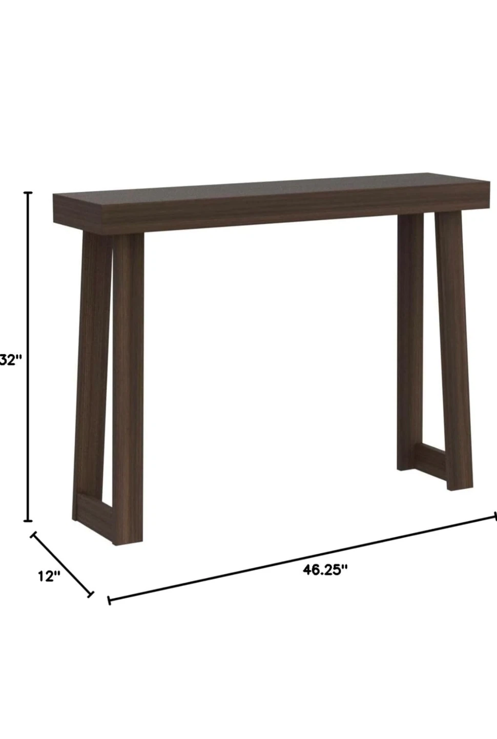 Plank+Beam Solid Wood Console Table, 46.25 Inch - photo 2