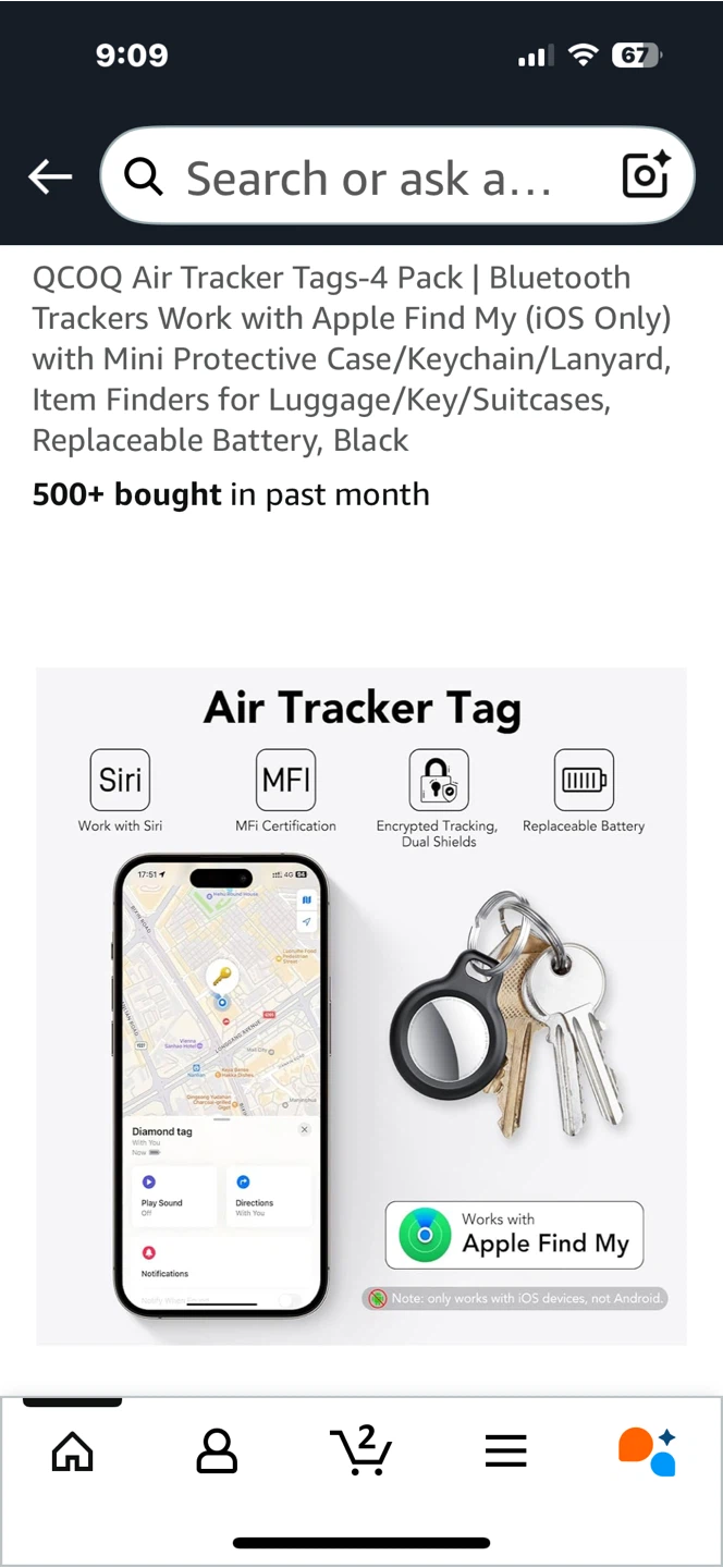 QCOQ Air Tracker Tags - Black - photo 4