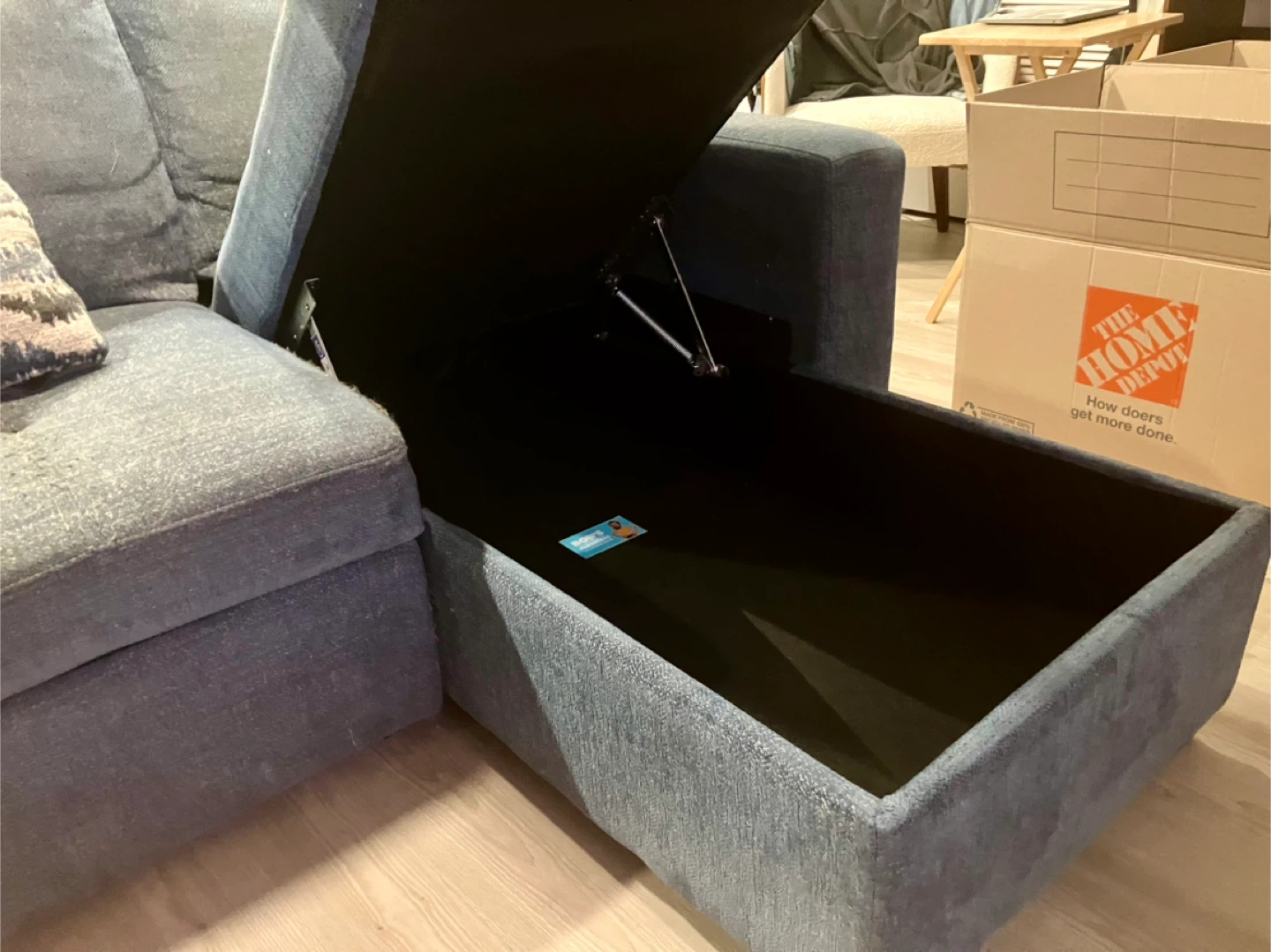 Blue Sectional Sofa with Storage - photo 4