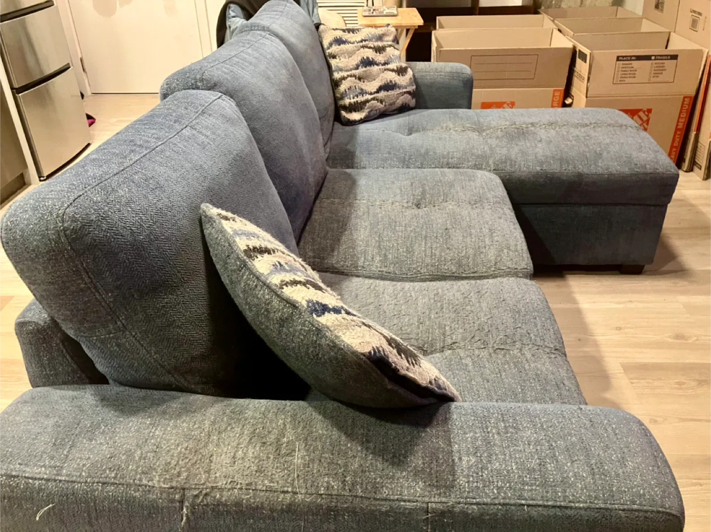 Blue Sectional Sofa with Storage image indicator(5)