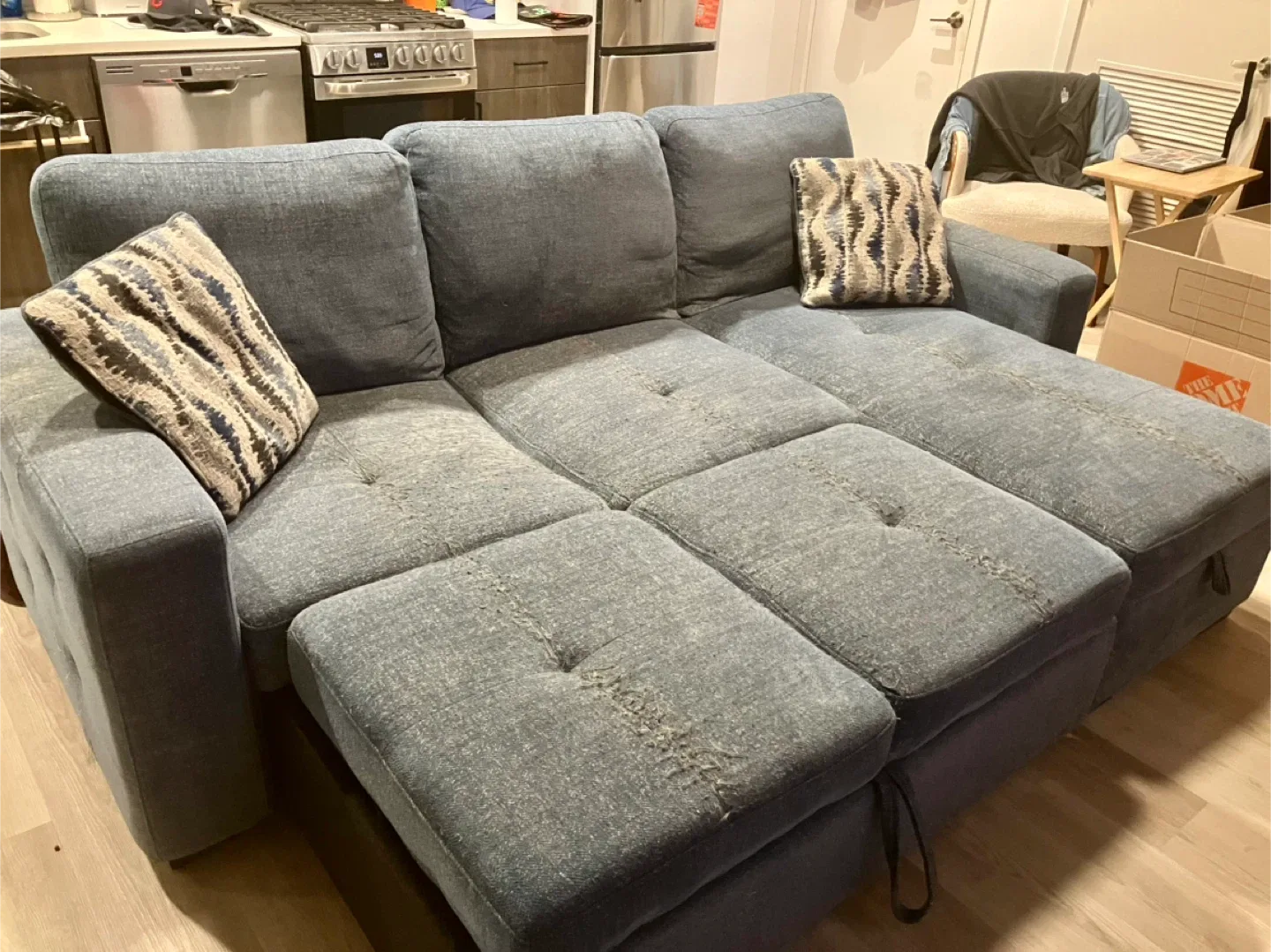Blue Sectional Sofa with Storage image indicator(2)