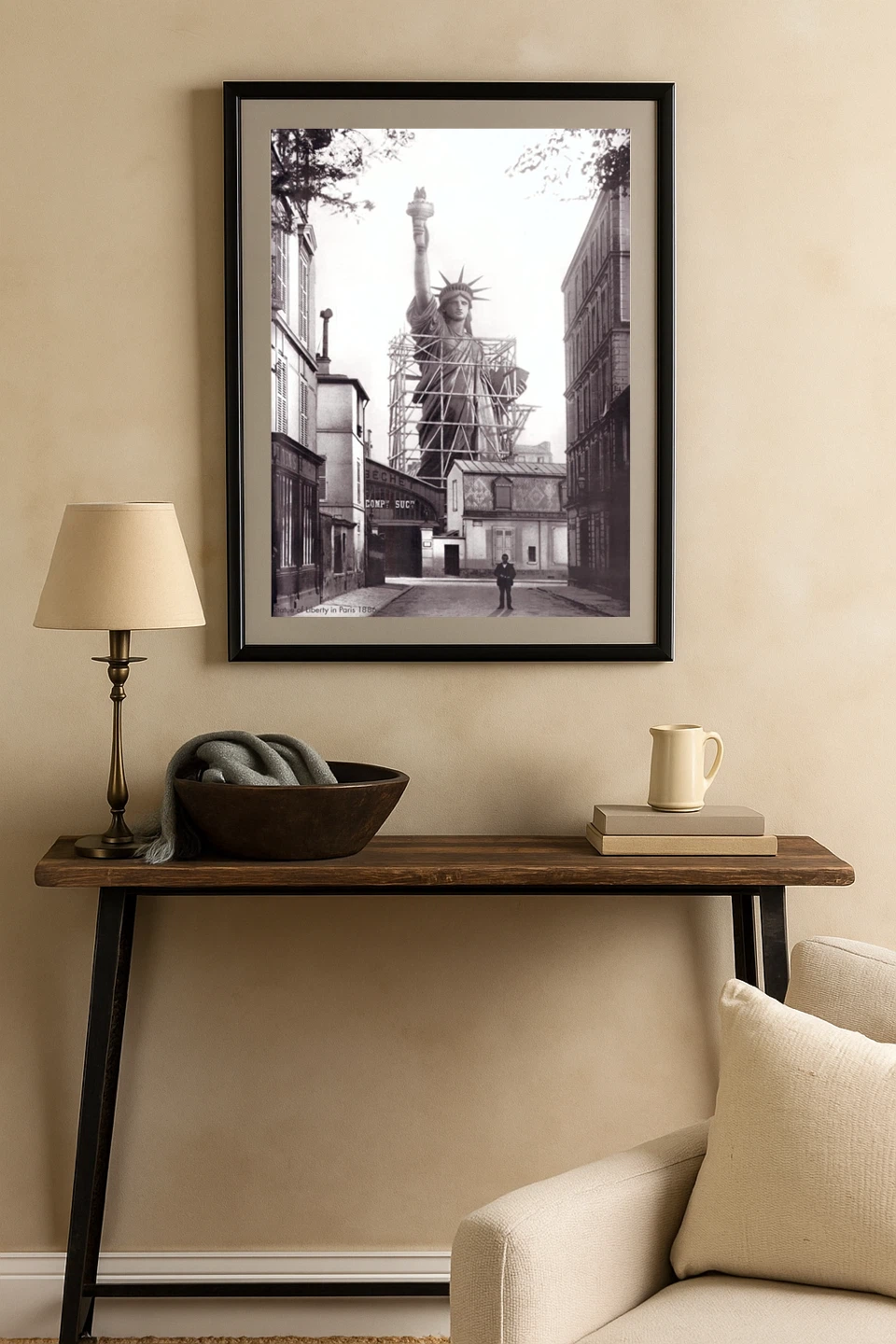 Statue of Liberty in Paris, 1884 Framed Print
