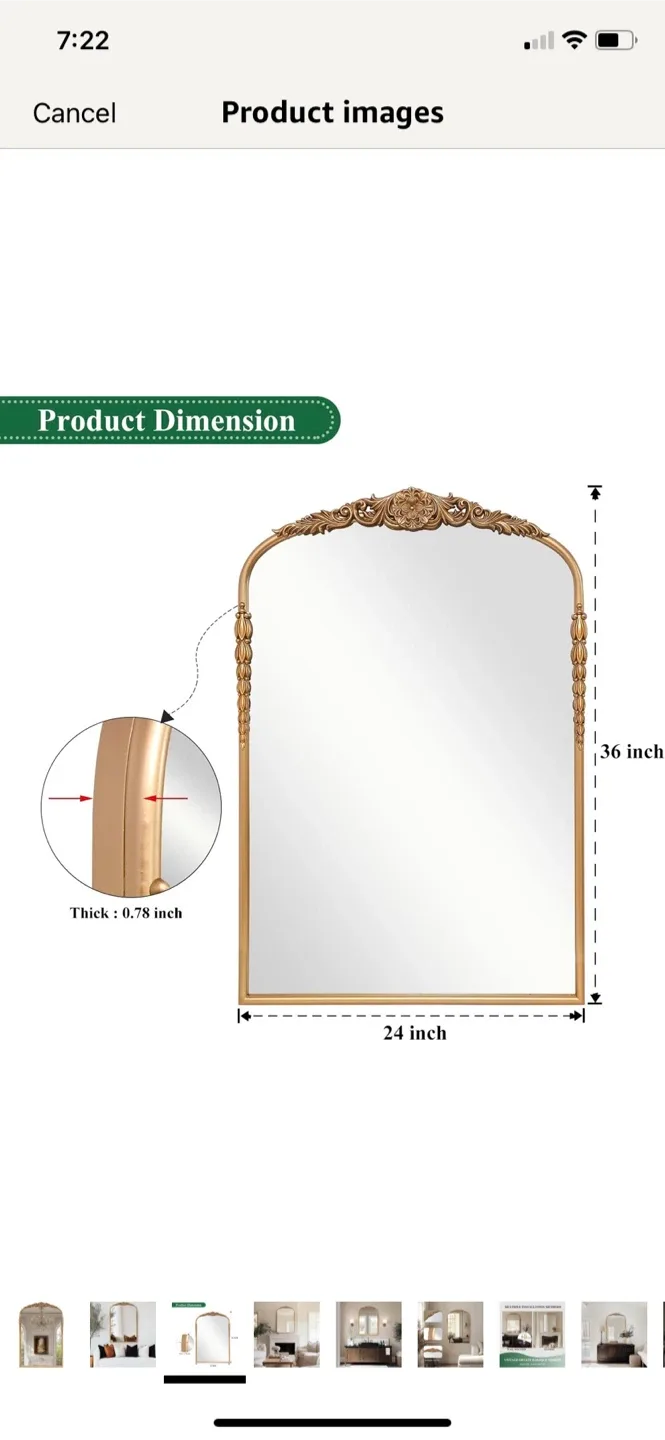 Vintage Baroque Mirror - 24x36 inch image indicator(2)