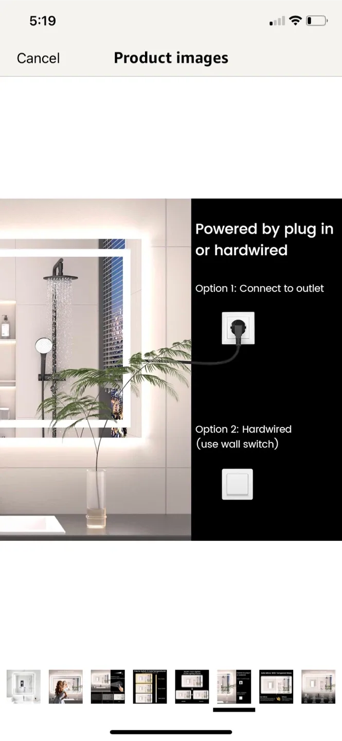 Rpoesx LED Bathroom Mirror 30"x30" image indicator(7)