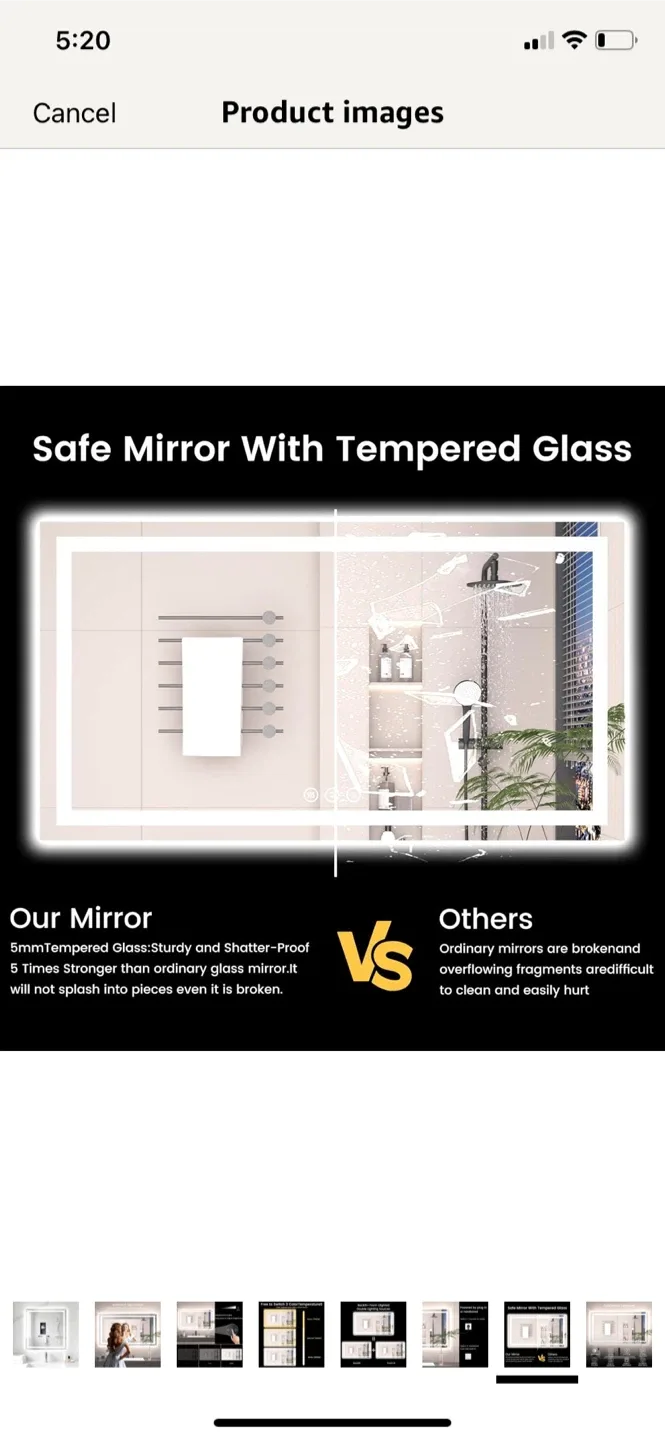 Rpoesx LED Bathroom Mirror 30"x30" image indicator(8)