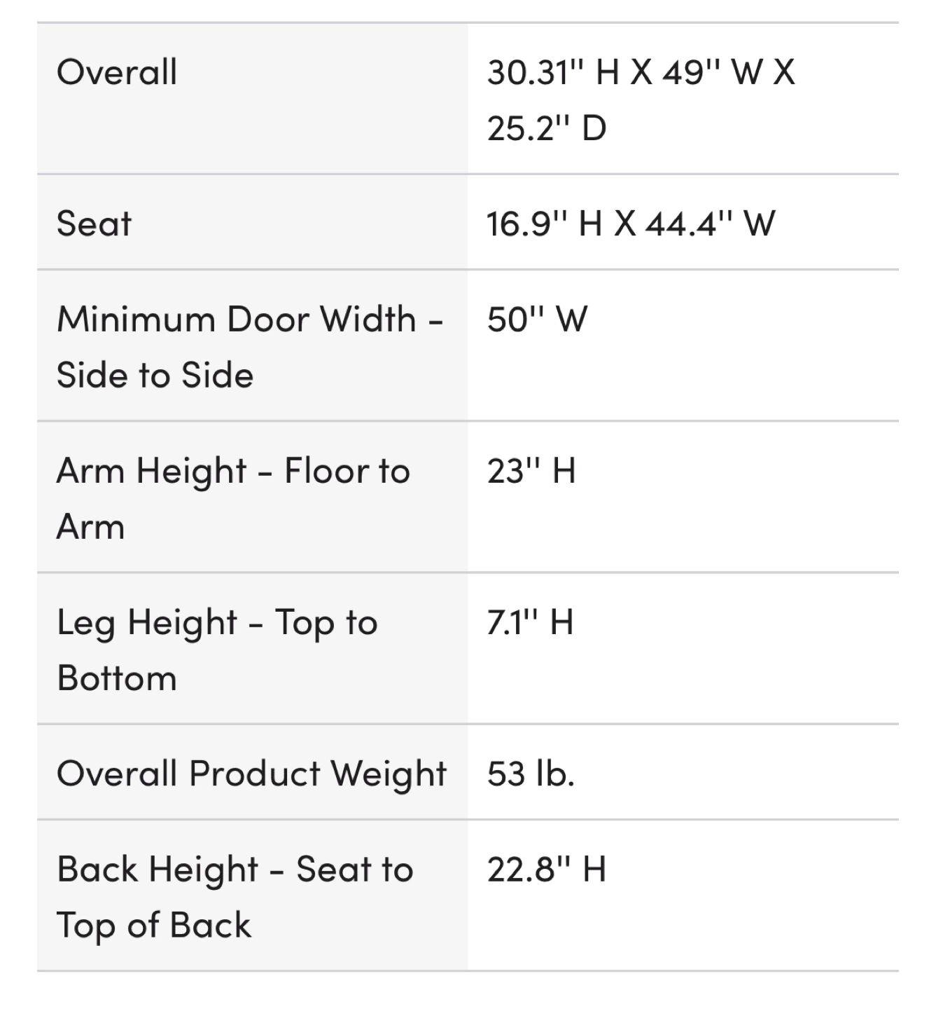 Gray Loveseat Sofa - 49" Wide - photo 3
