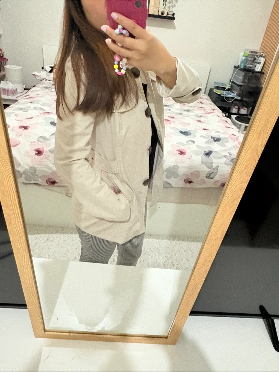 Beige Trench Coat - Women's Jacket image indicator(3)