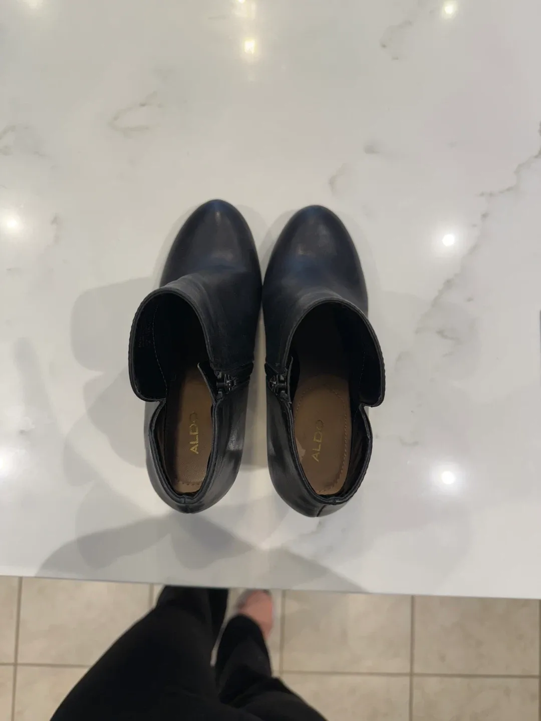 Aldo Black Leather Heeled Ankle Boots image indicator(5)