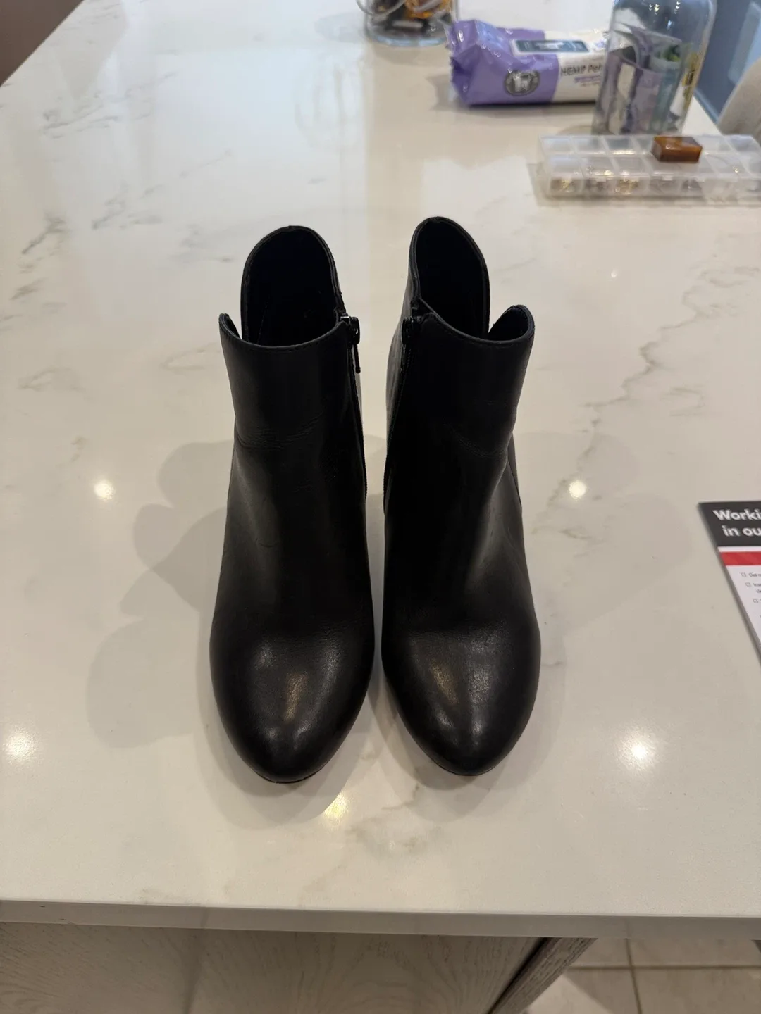 Aldo Black Leather Heeled Ankle Boots image indicator(2)