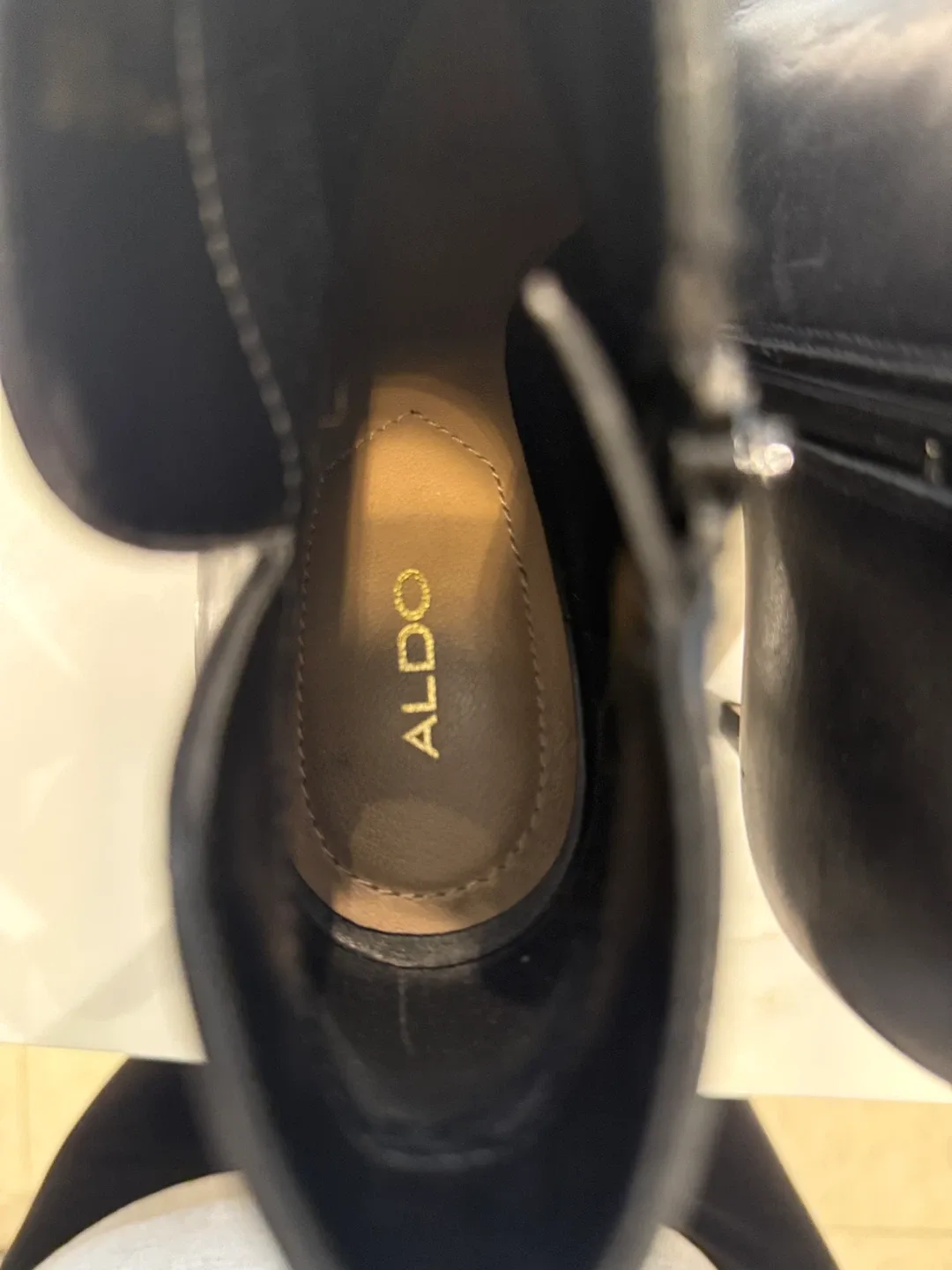 Aldo Black Leather Heeled Ankle Boots image indicator(6)