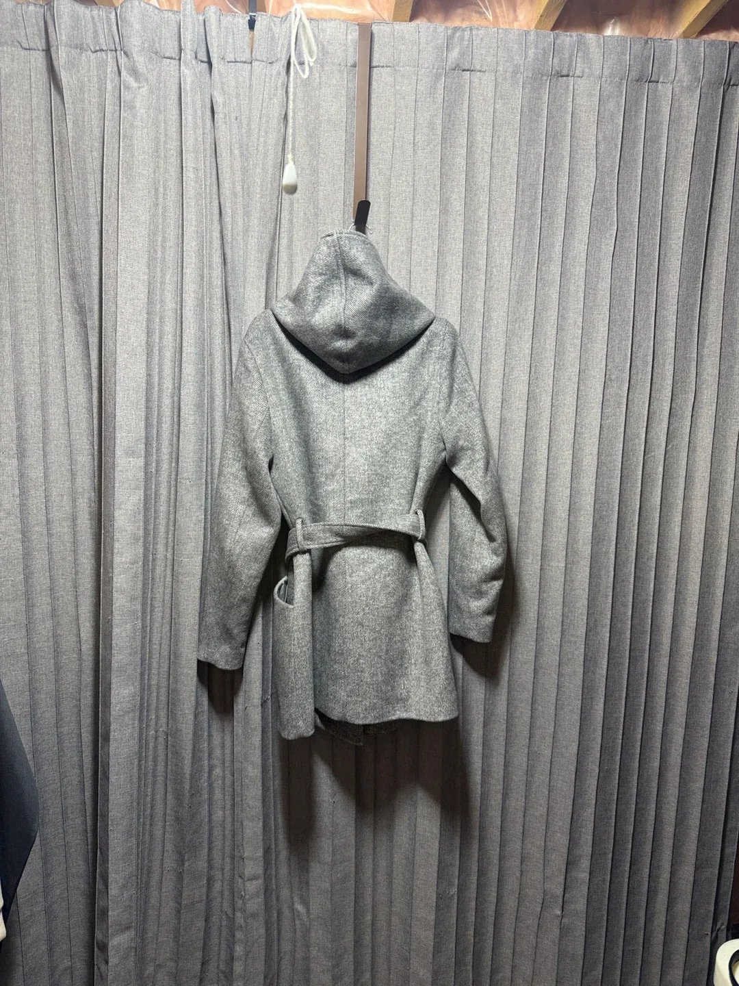Grey Hooded Belted Coat image indicator(6)