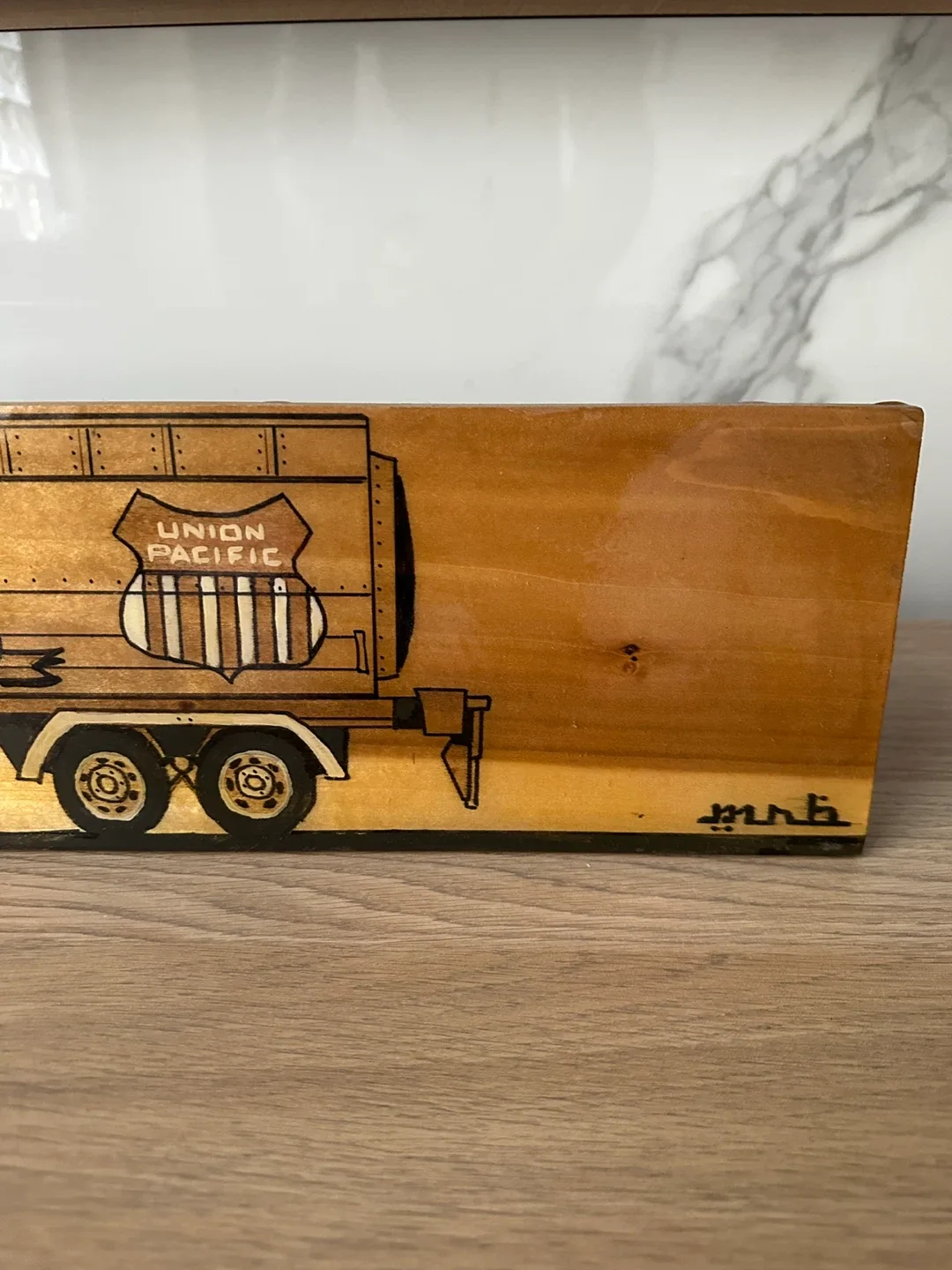 ORIGINAL VINTAGE GRAFFITI TRUCK PAINTING OIL EPOXY WOOD ART WORK image indicator(4)