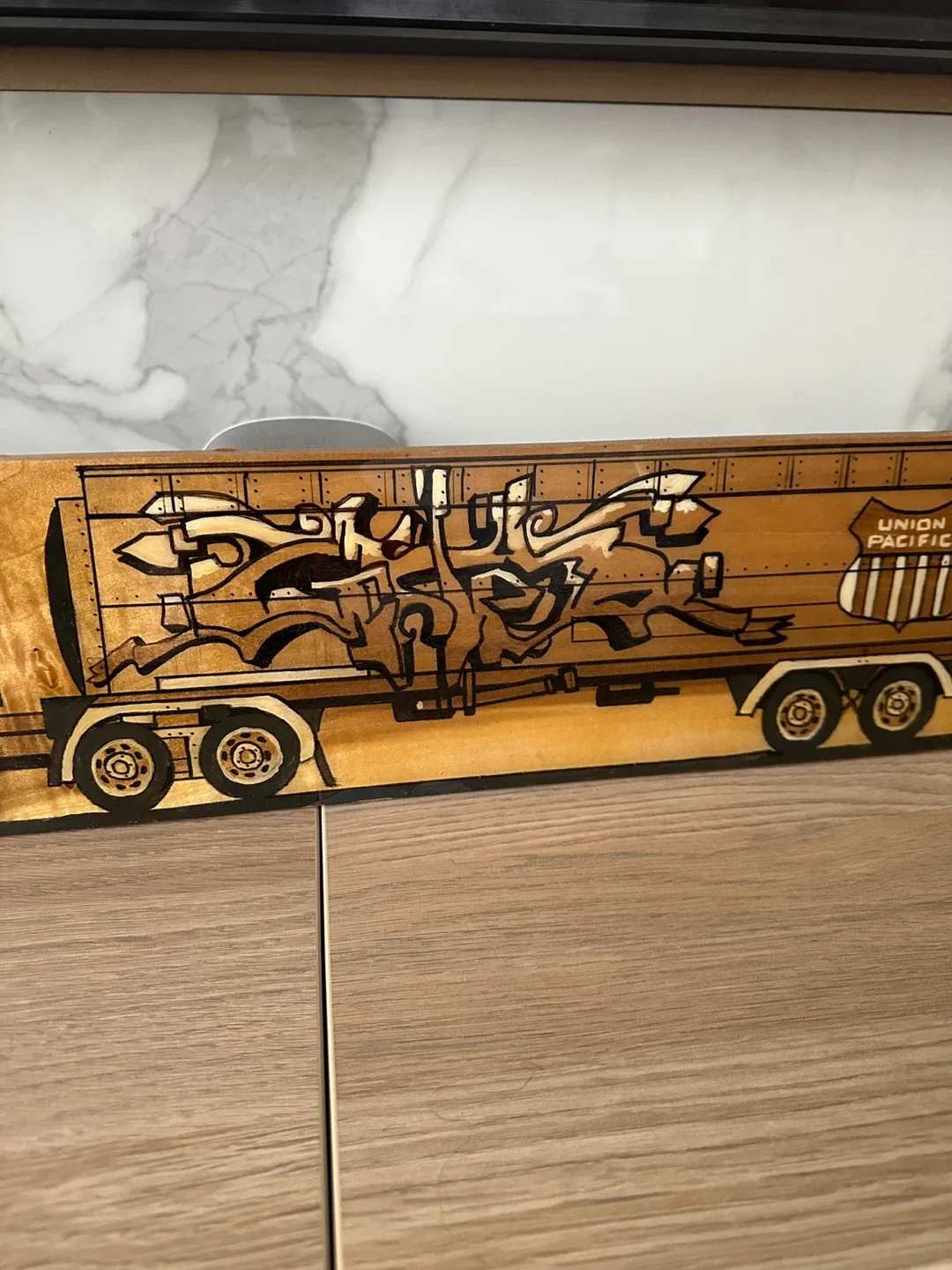 ORIGINAL VINTAGE GRAFFITI TRUCK PAINTING OIL EPOXY WOOD ART WORK image indicator(3)