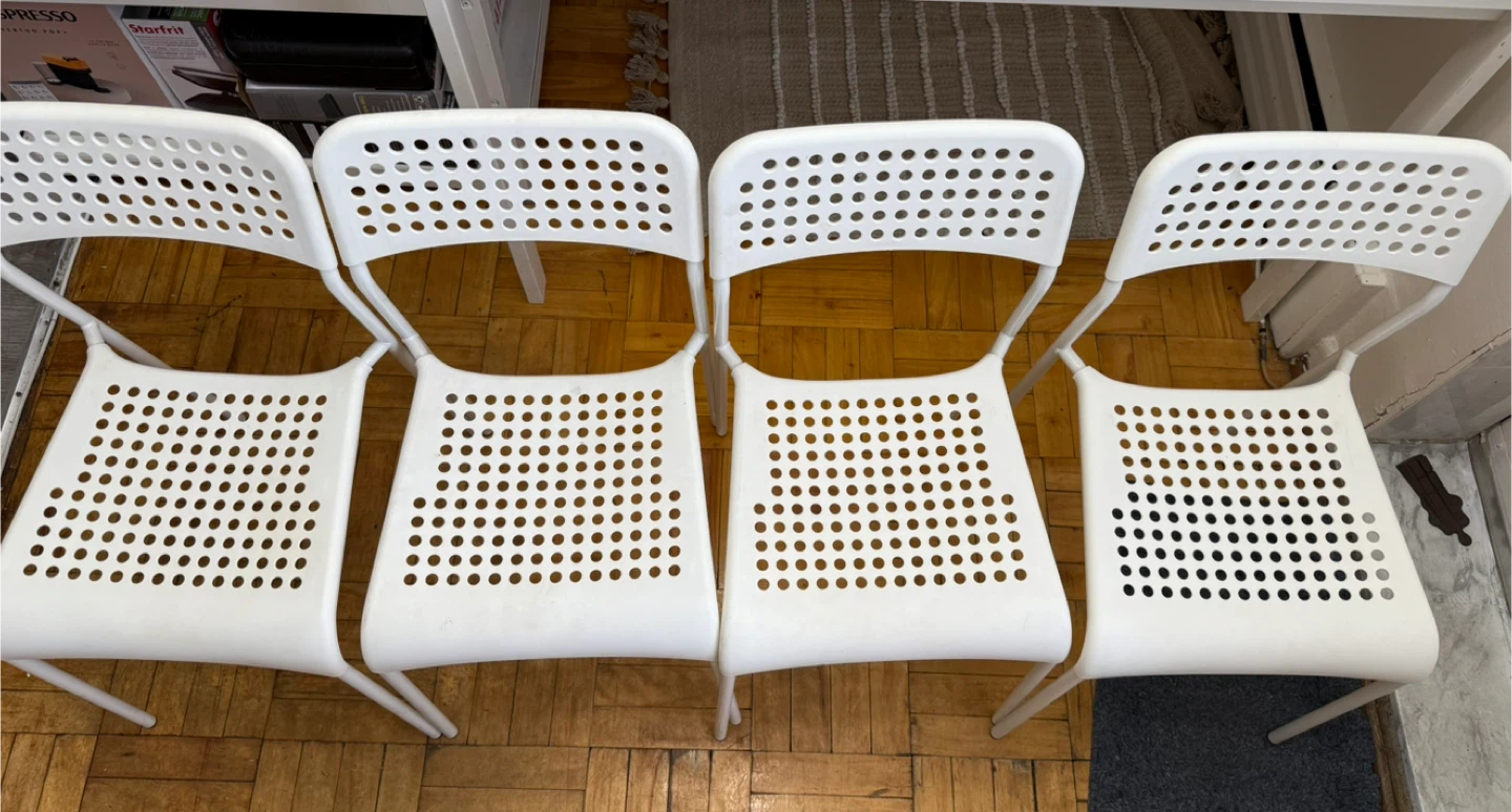 Ikea Vilmar White Chairs - Set of 4